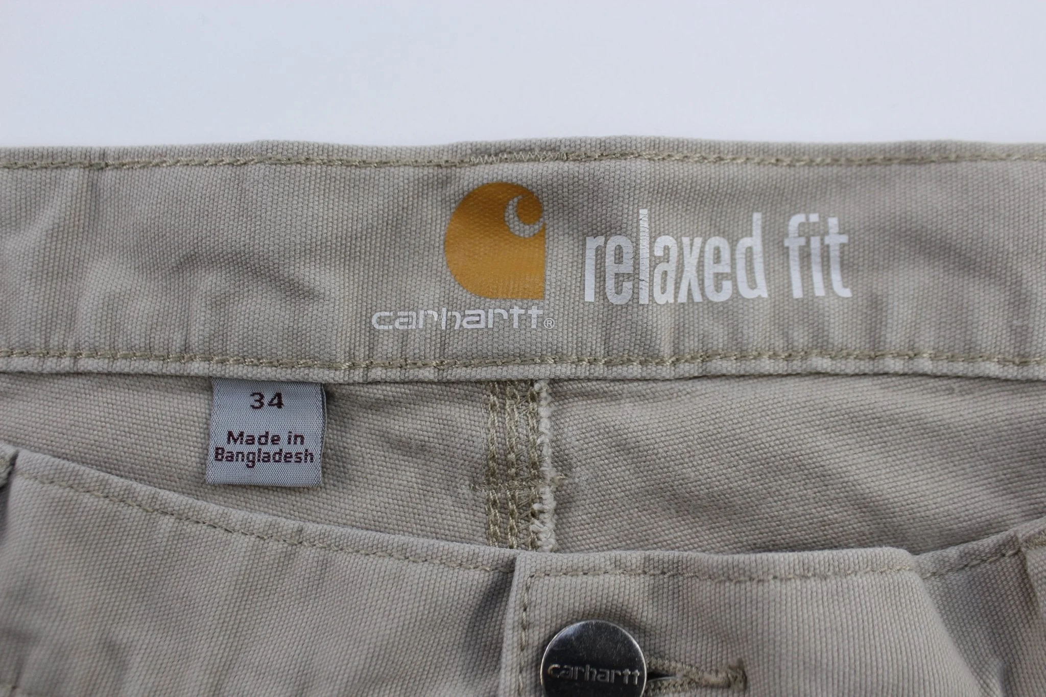 Carhartt Logo Patch Light Khaki Relaxed Fit Shorts - Image 4