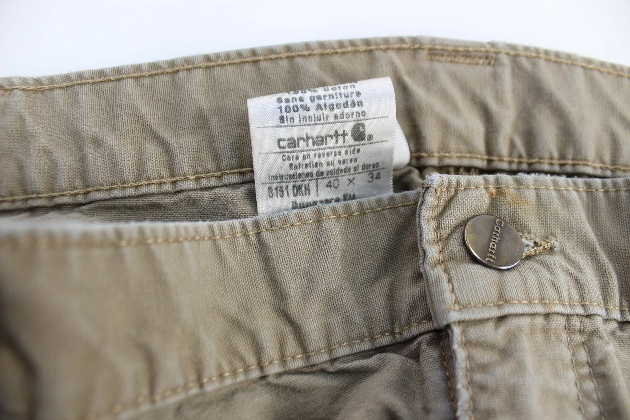Carhartt Logo Patch Light Tan Carpenter Pants - Image 3