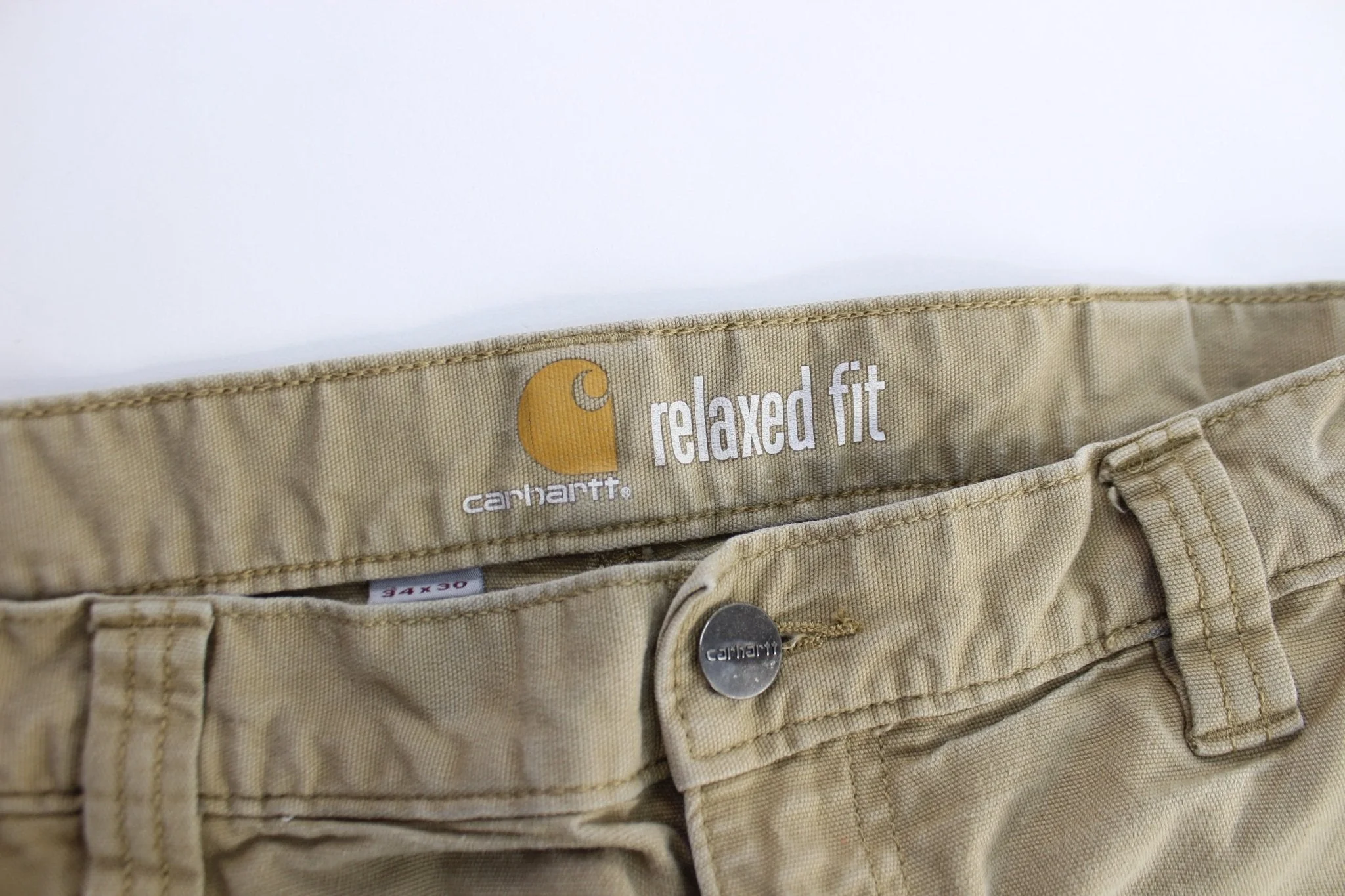 Carhartt Logo Patch Light Tan Carpenter Pants - Image 3