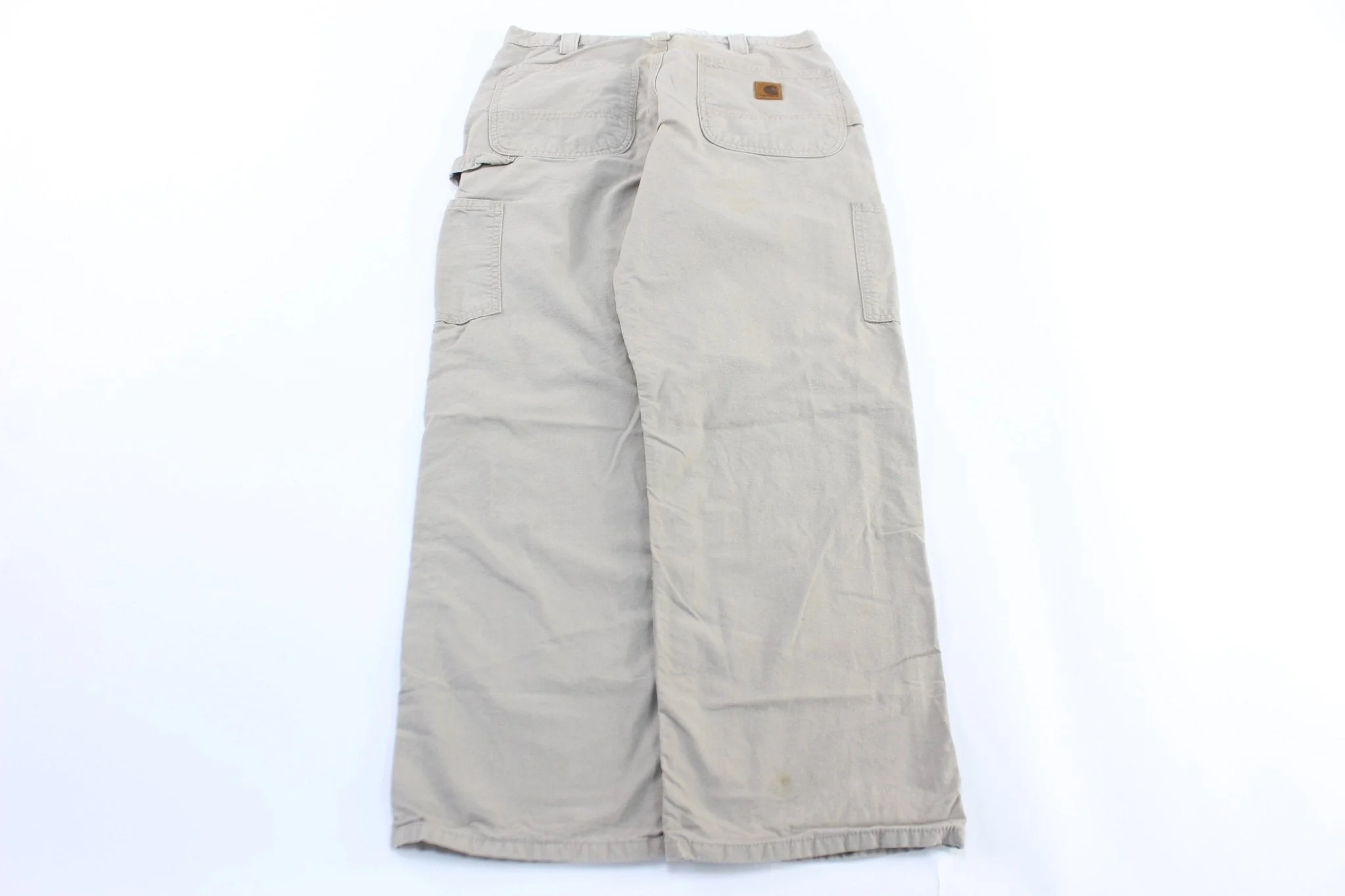 Carhartt Logo Patch Light Tan Carpenter Pants - Image 2