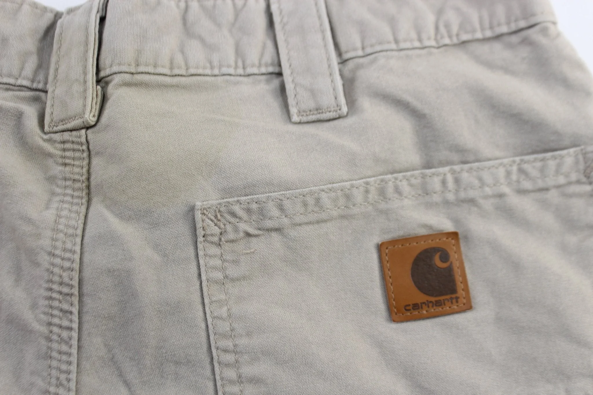 Carhartt Logo Patch Light Tan Carpenter Pants - Image 3
