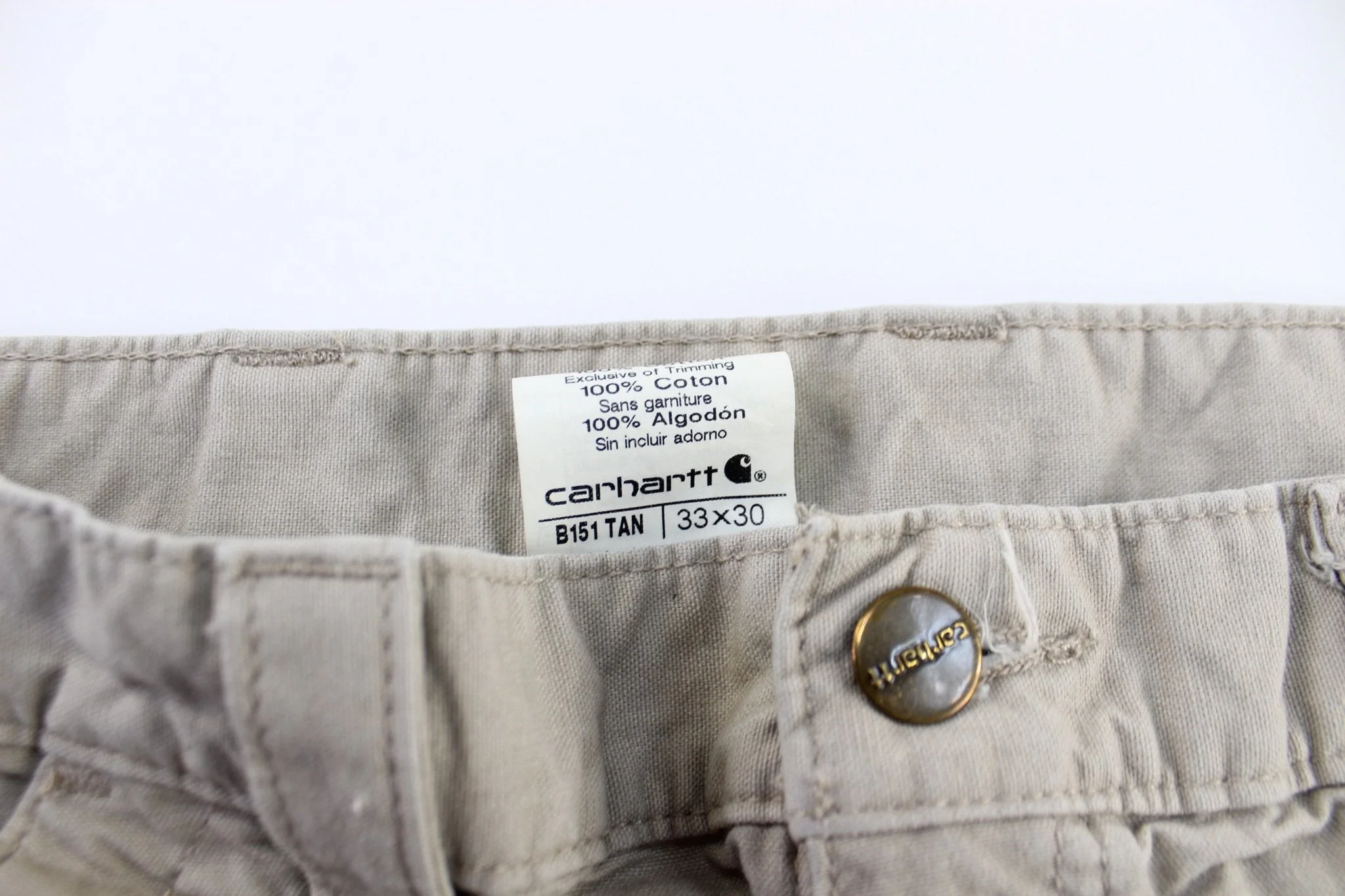 Carhartt Logo Patch Light Tan Carpenter Pants - Image 4