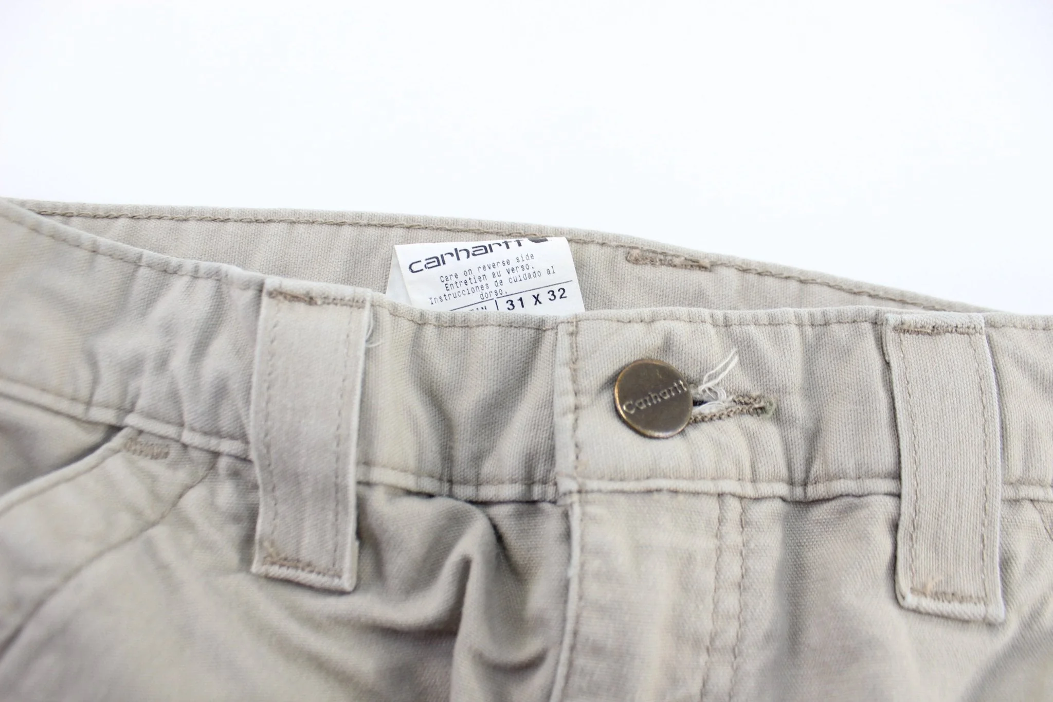 Carhartt Logo Patch Light Tan Carpenter Pants - Image 3