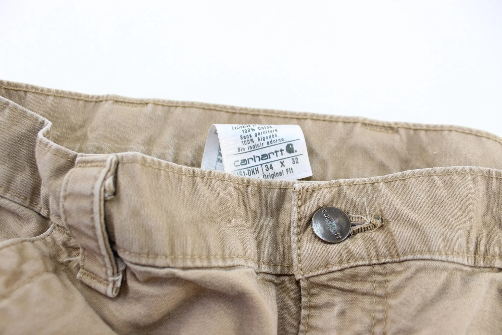 Carhartt Logo Patch Light Tan Carpenter Pants - Image 3