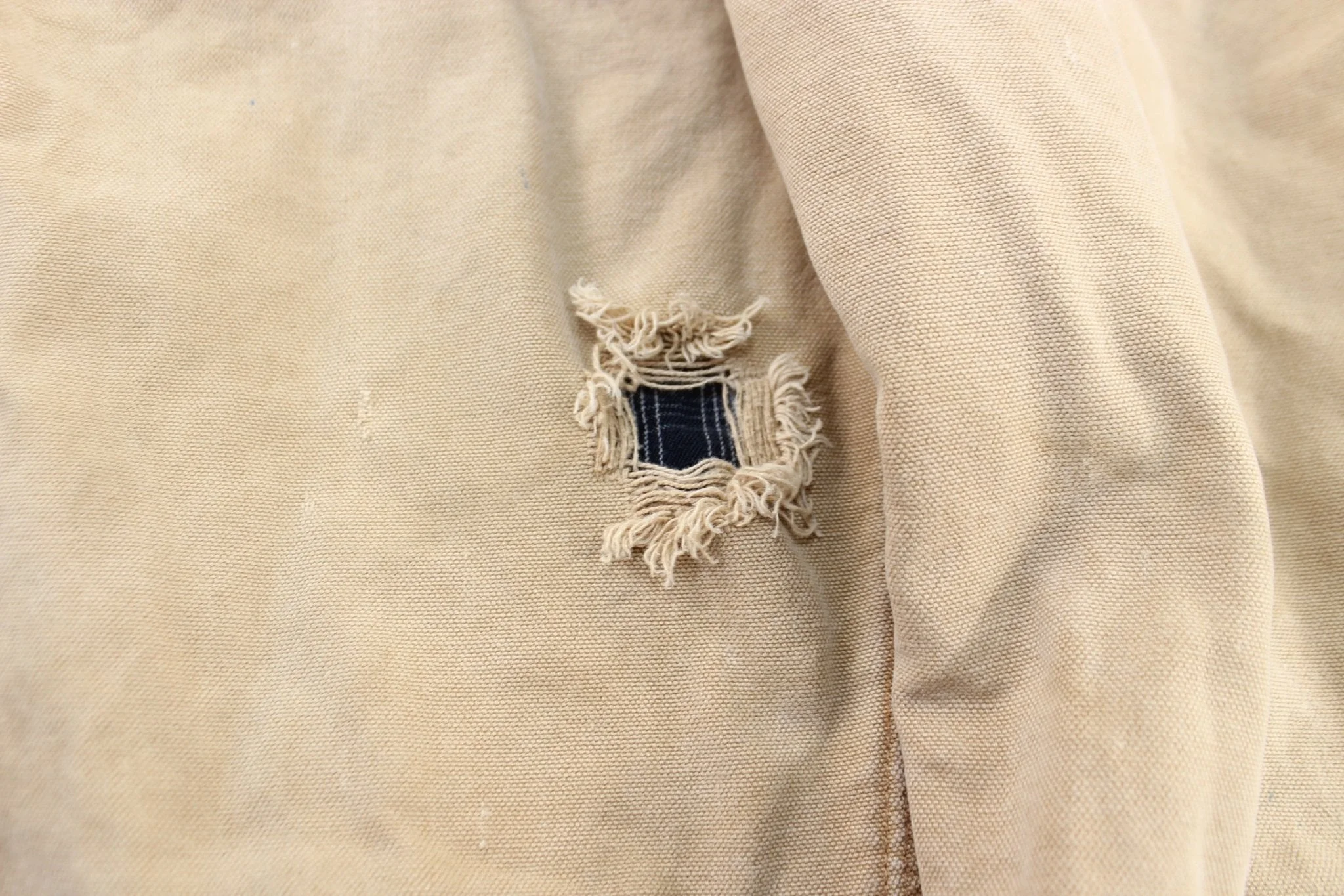 Carhartt Logo Patch Light Tan Plaid Lined Carpenter Pants - Image 3