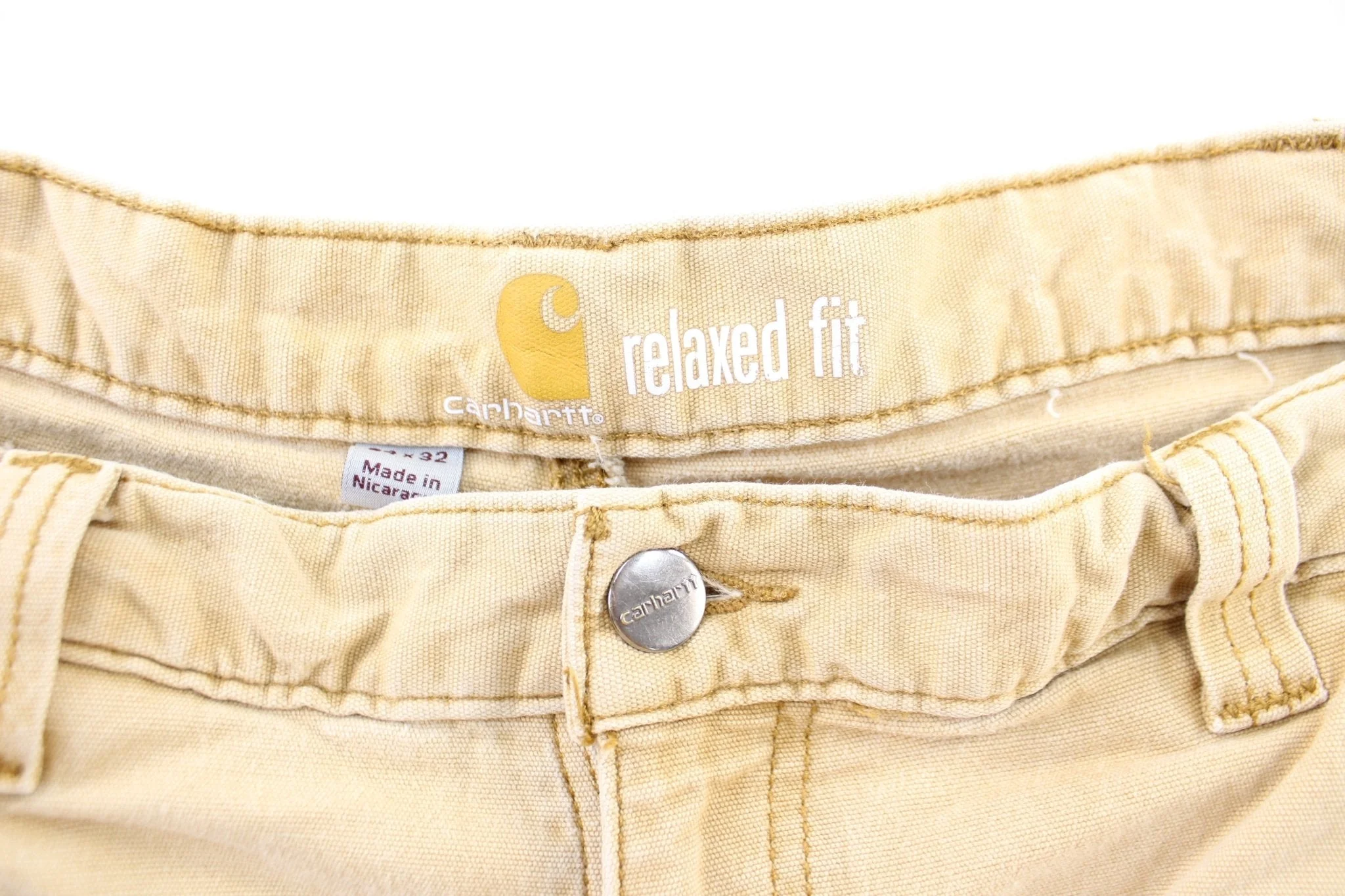 Carhartt Logo Patch Light Tan Relaxed Fit Pants - Image 4