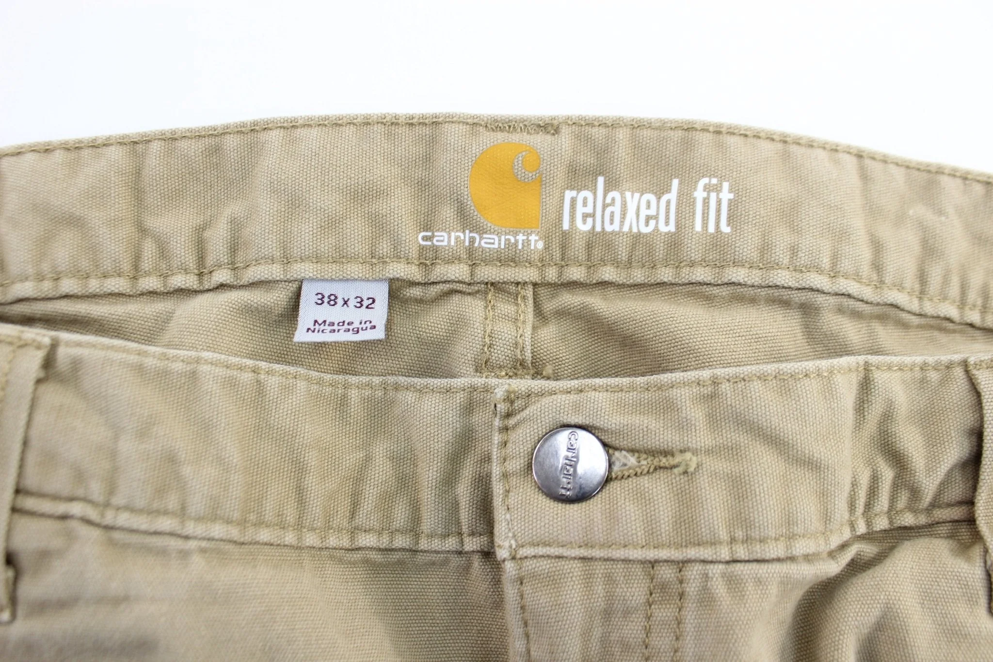 Carhartt Logo Patch Light Tan Relaxed Fit Pants - Image 3
