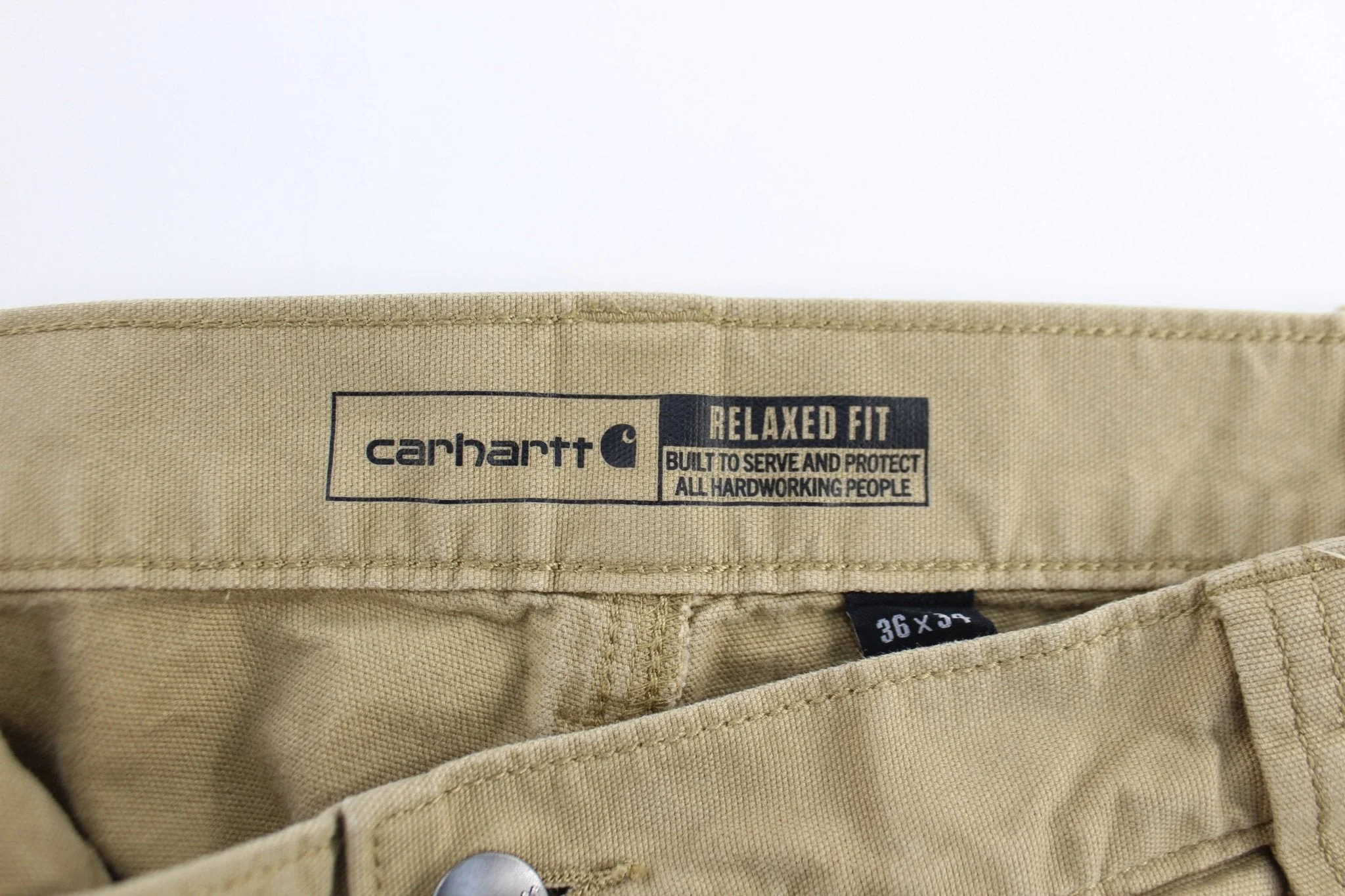 Carhartt Logo Patch Light Tan Relaxed Fit Pants - Image 3