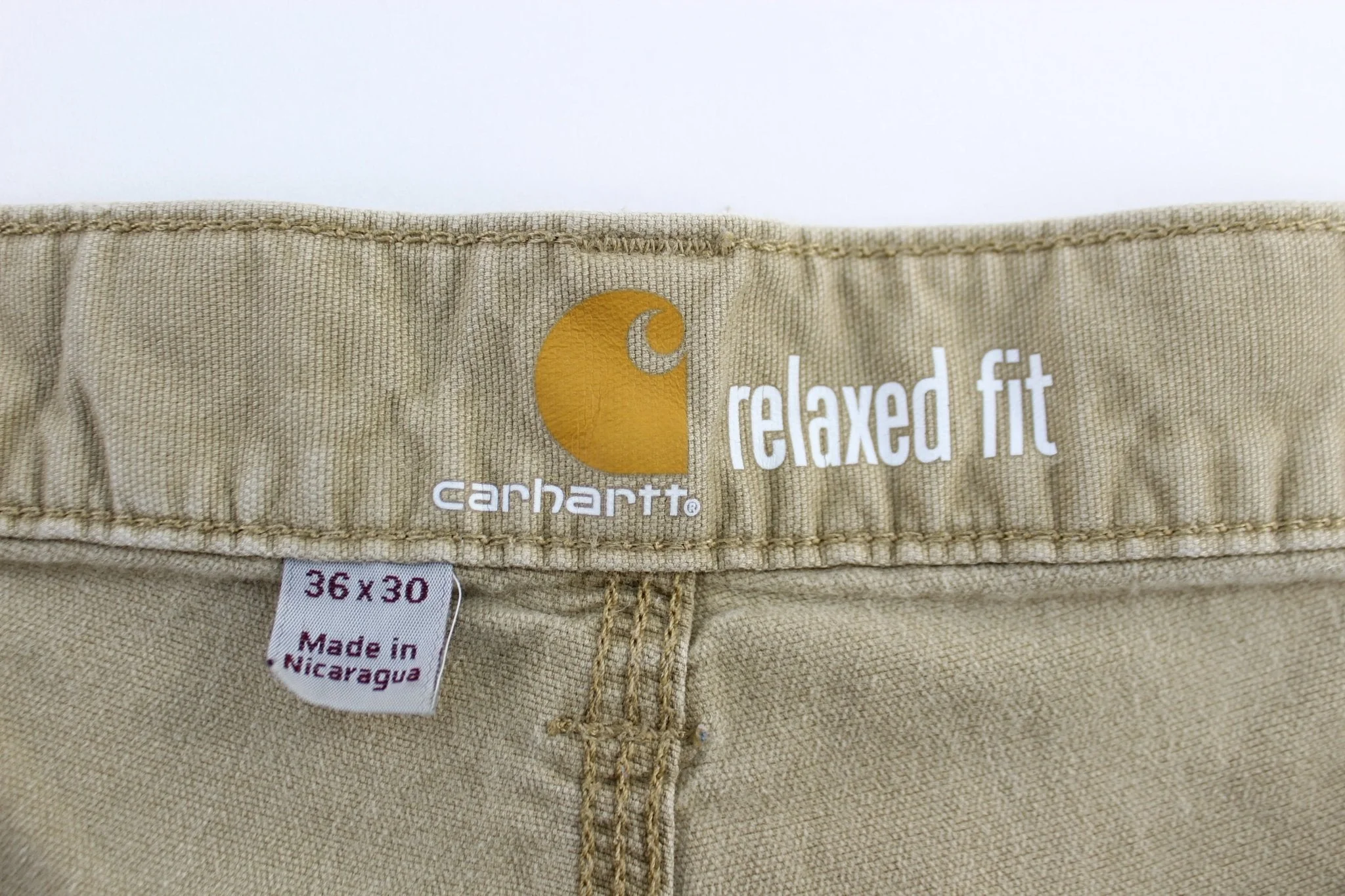 Carhartt Logo Patch Light Tan Relaxed Fit Pants - Image 3