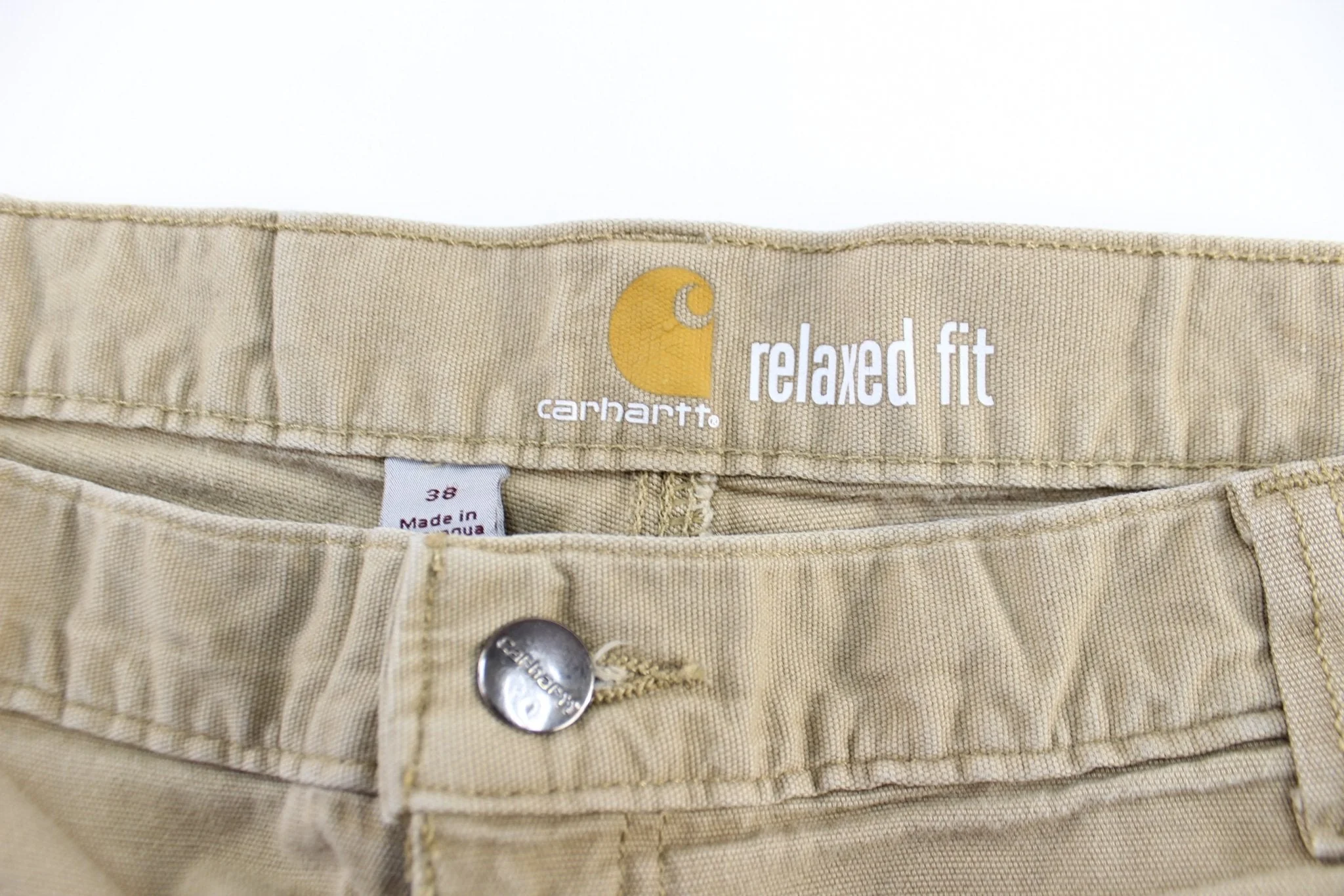 Carhartt Logo Patch Light Tan Shorts - Image 3