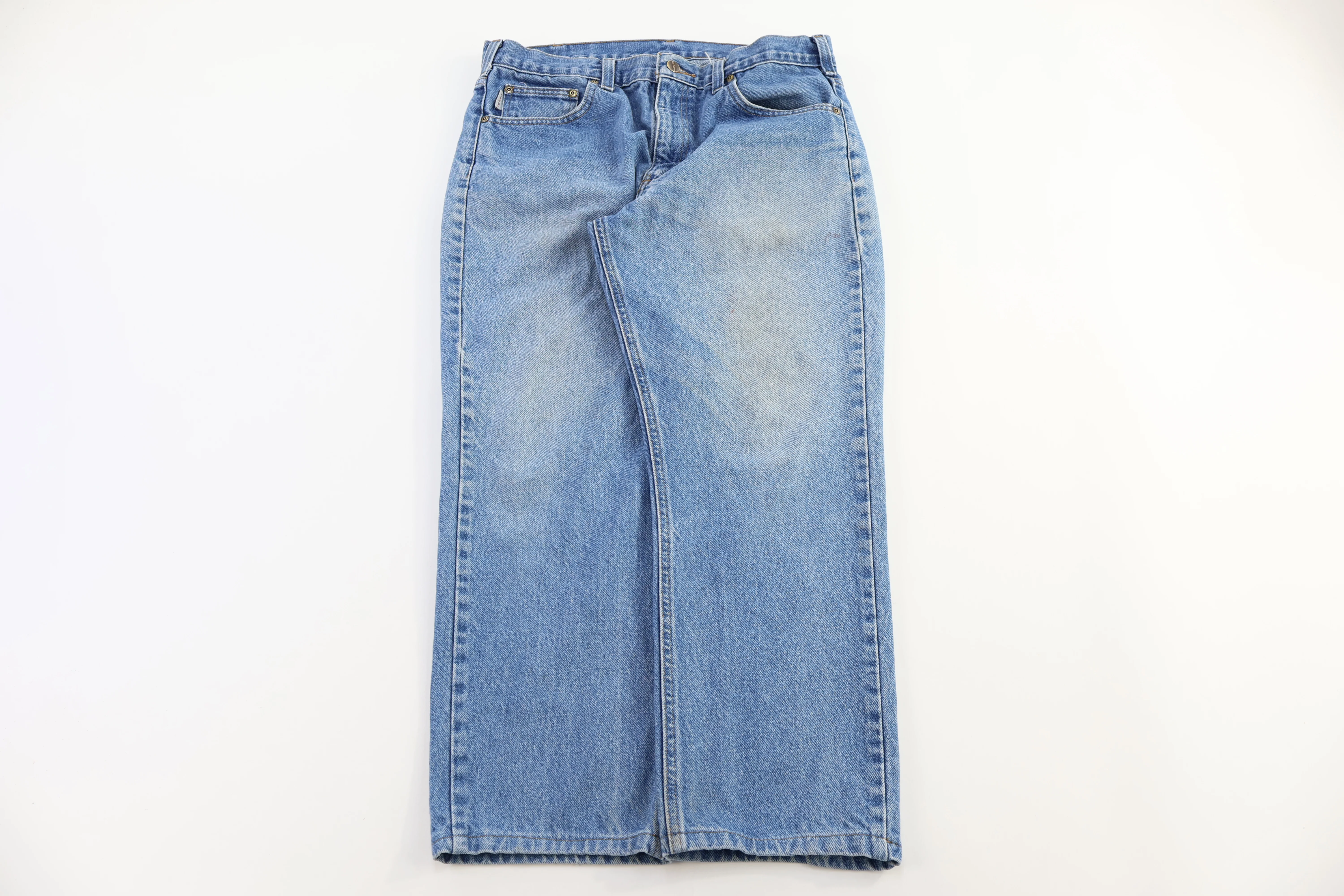 Carhartt Logo Patch Light Wash Denim Jeans - Image 2