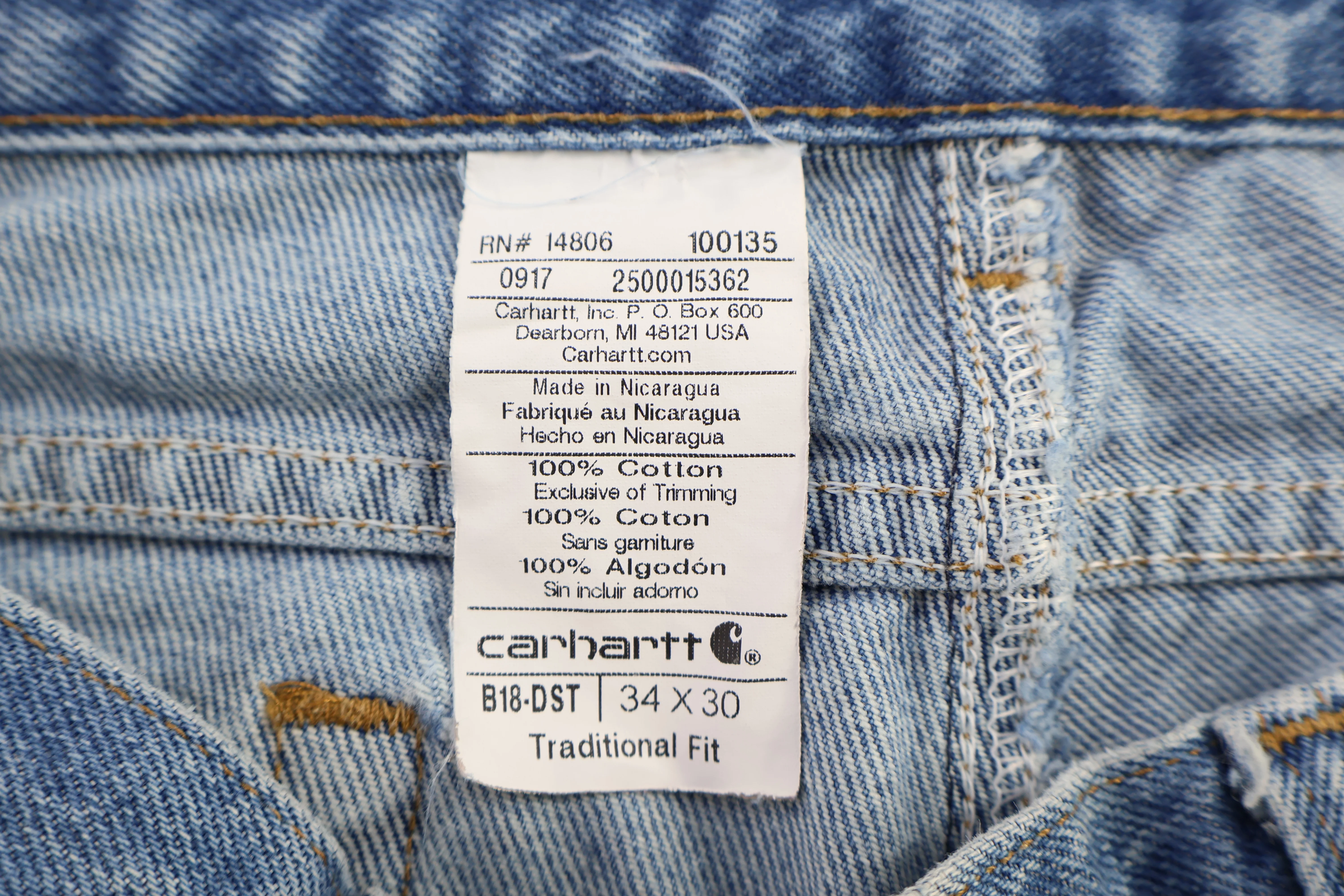 Carhartt Logo Patch Light Wash Denim Jeans - Image 4