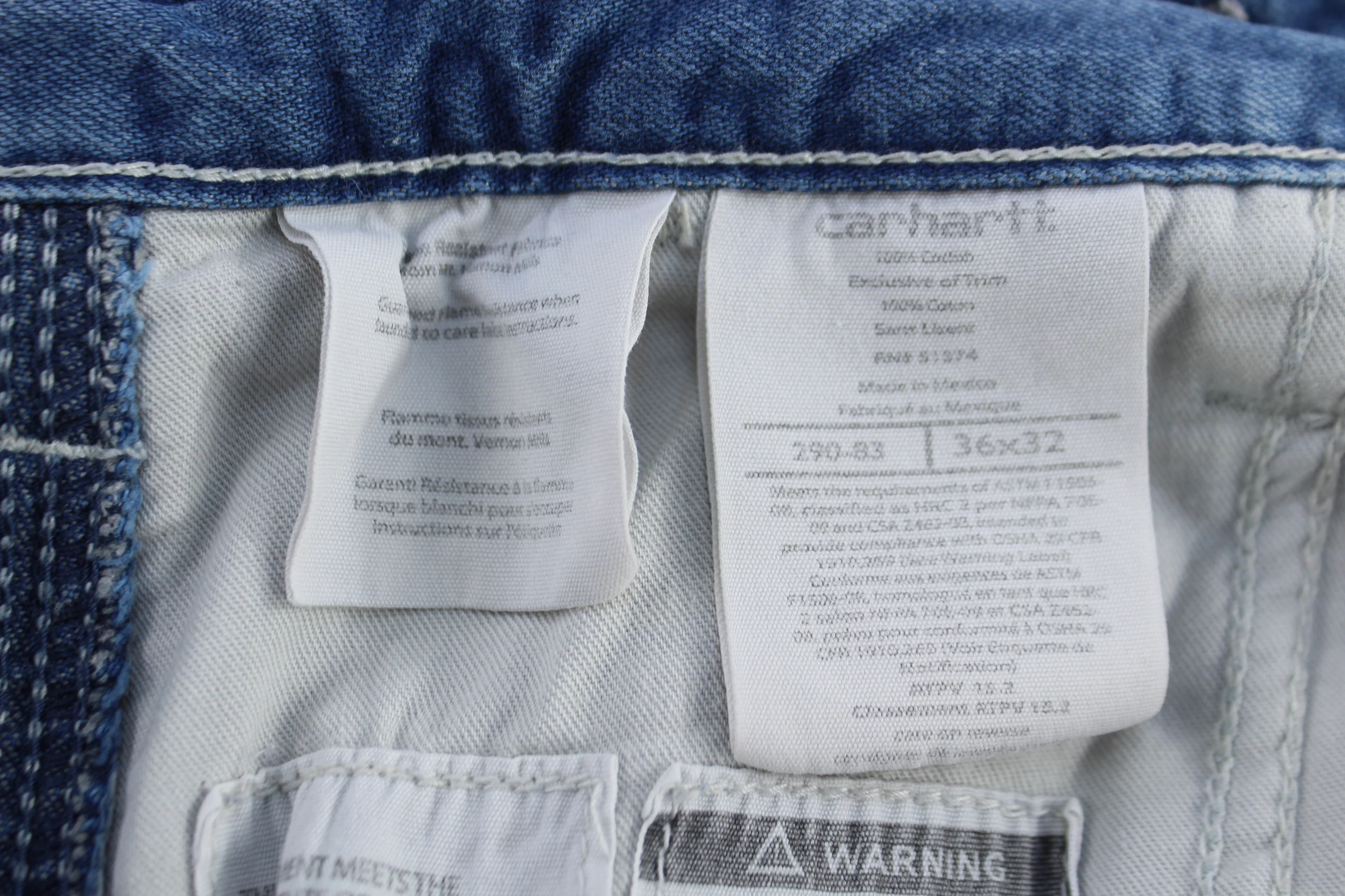 Carhartt Logo Patch Medium Wash Denim Pants - Image 4