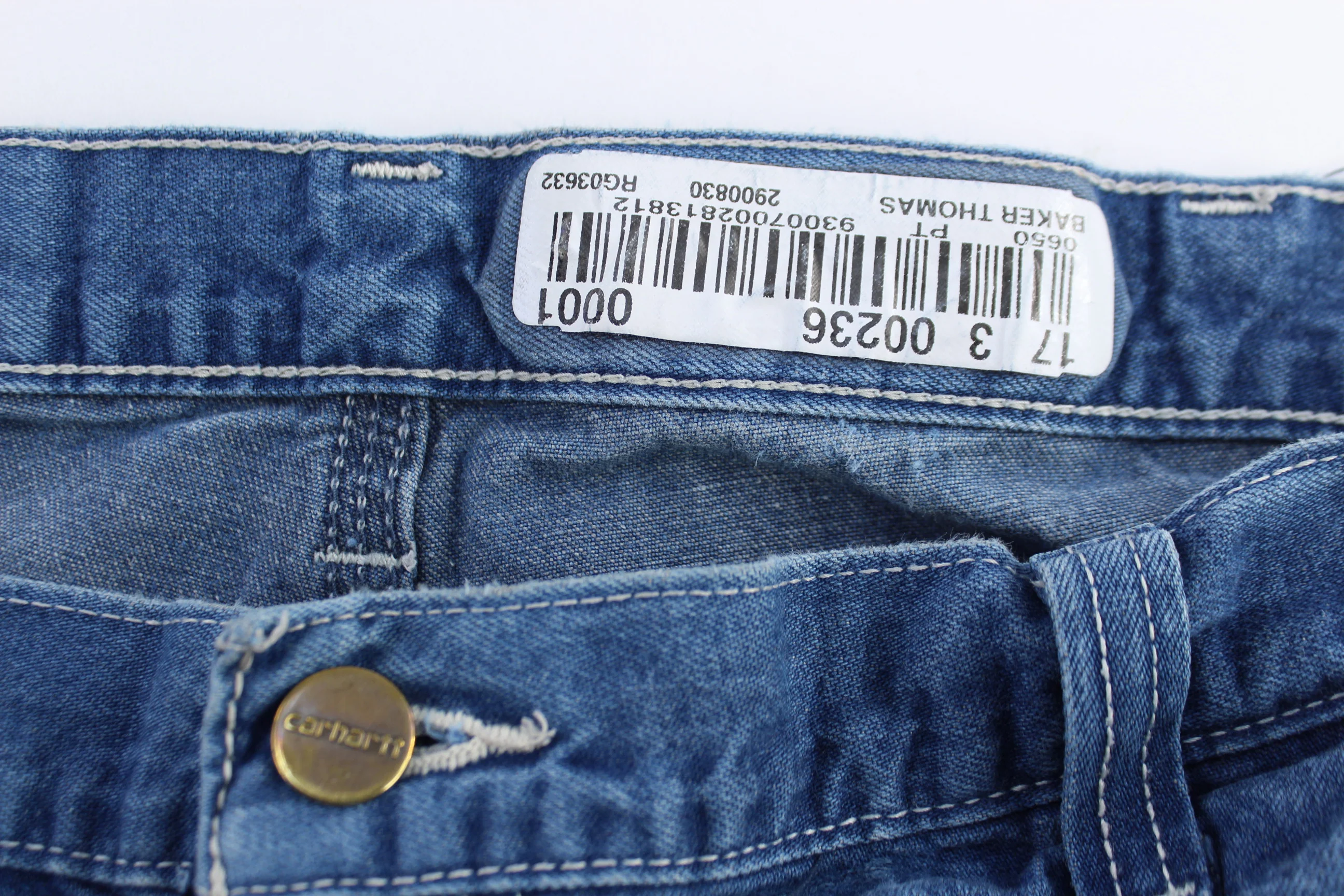 Carhartt Logo Patch Medium Wash Denim Pants - Image 5
