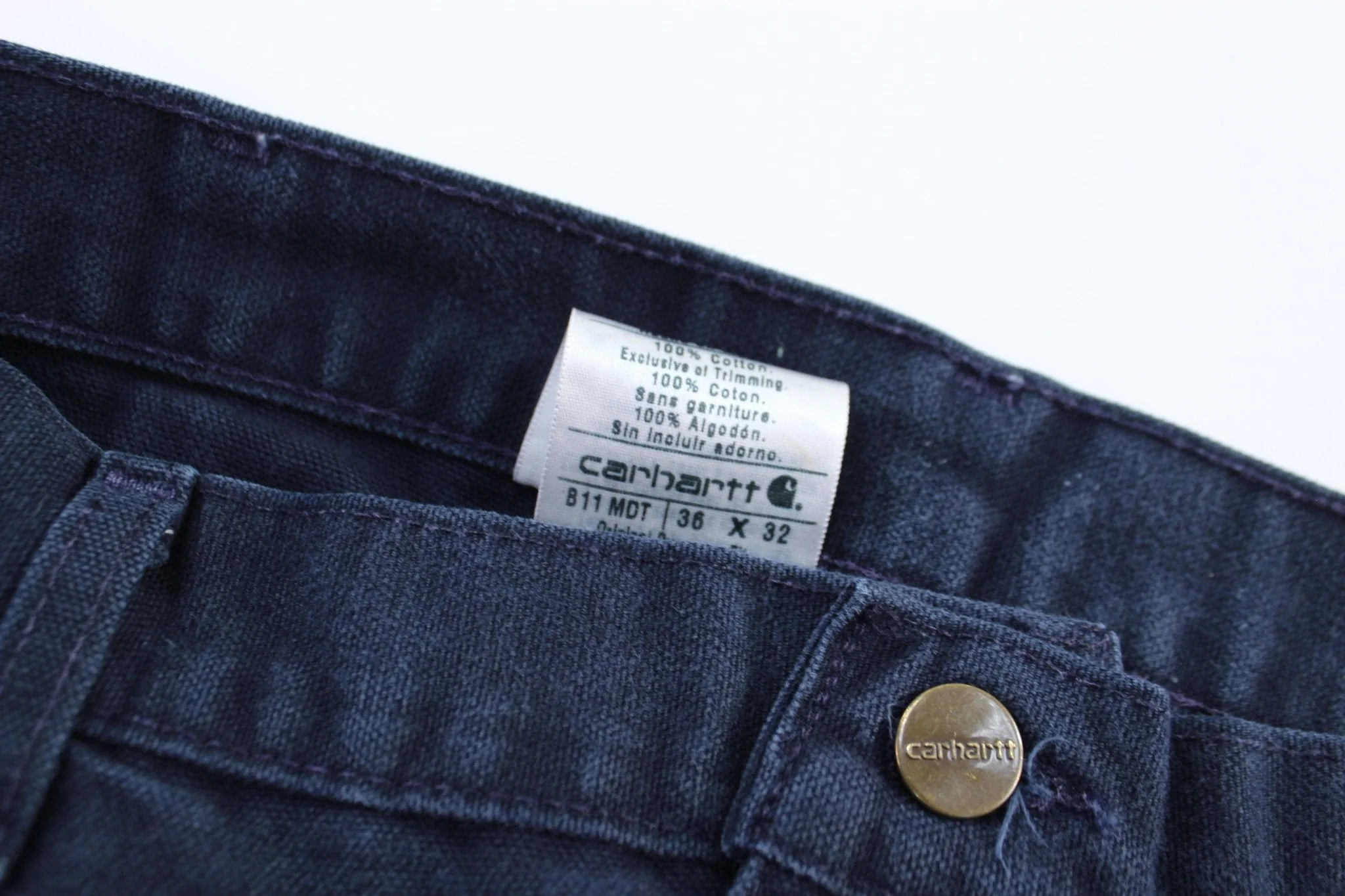 Carhartt Logo Patch Navy Blue Carpenter Pants - Image 4