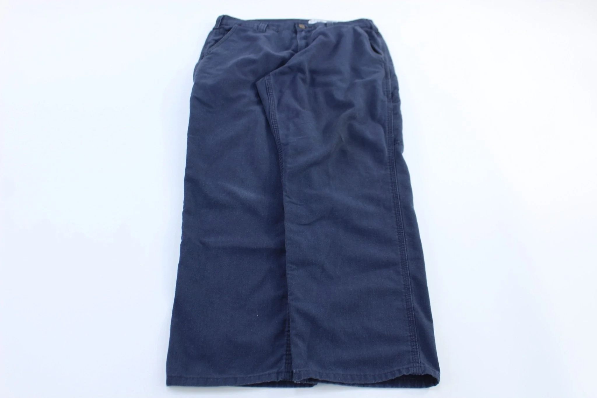 Carhartt Logo Patch Navy Blue Pants - Image 2