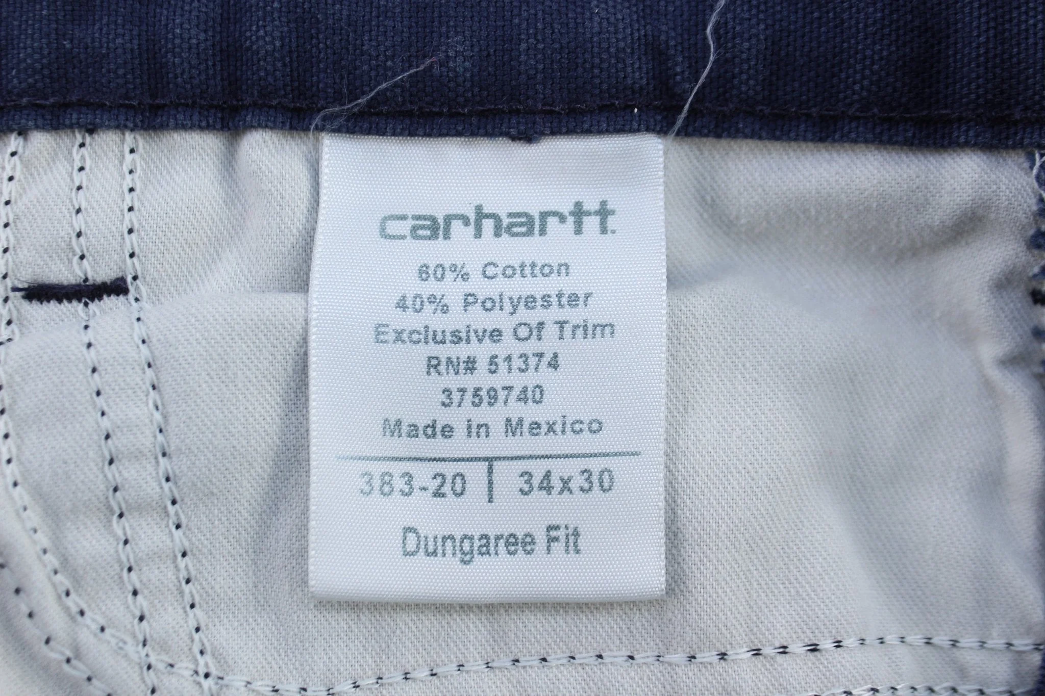 Carhartt Logo Patch Navy Blue Pants - Image 4
