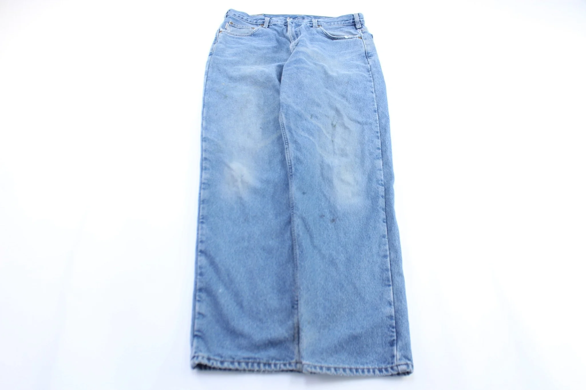 Carhartt Logo Patch Plaid Lined Denim Jeans