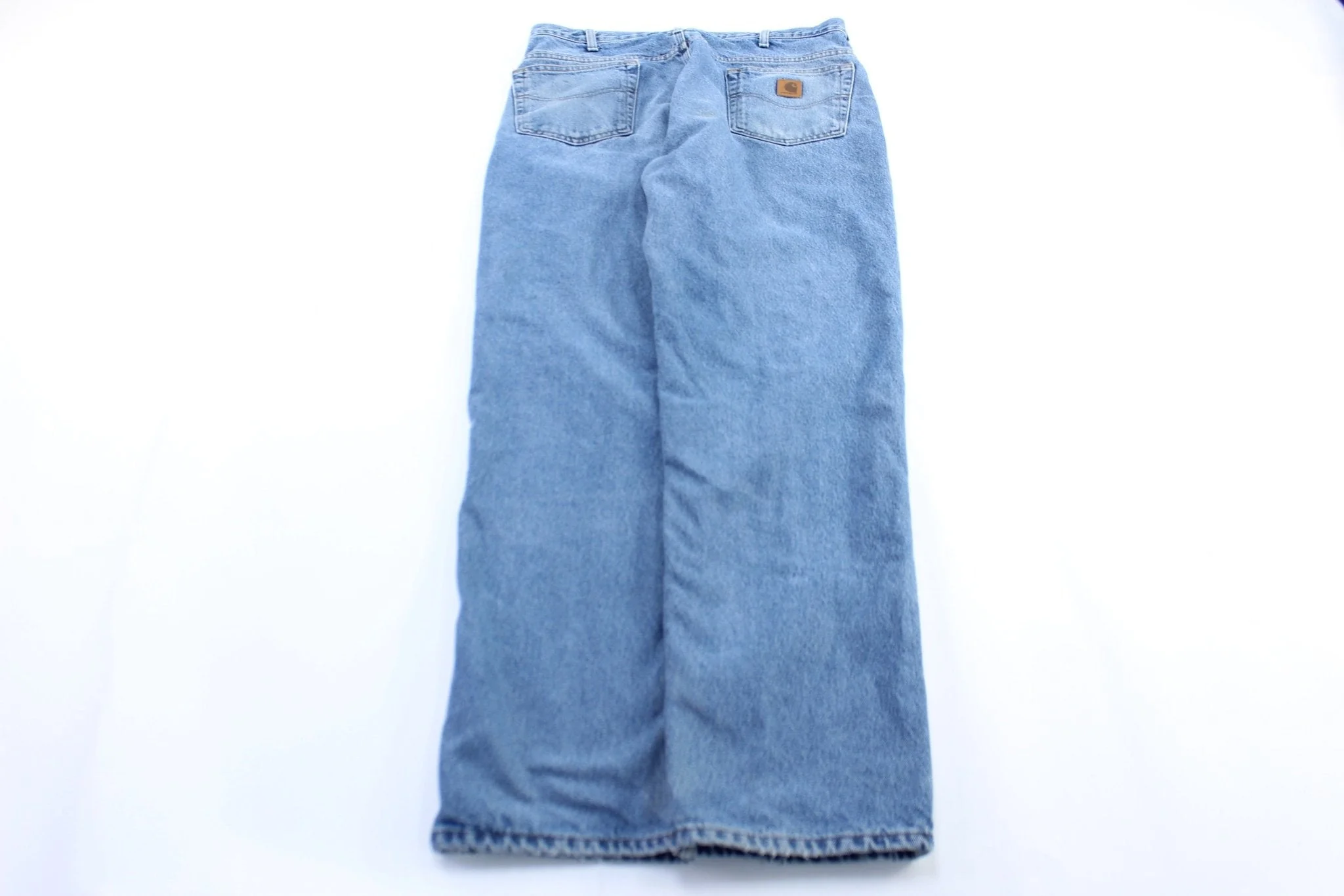 Carhartt Logo Patch Plaid Lined Denim Jeans - Image 2