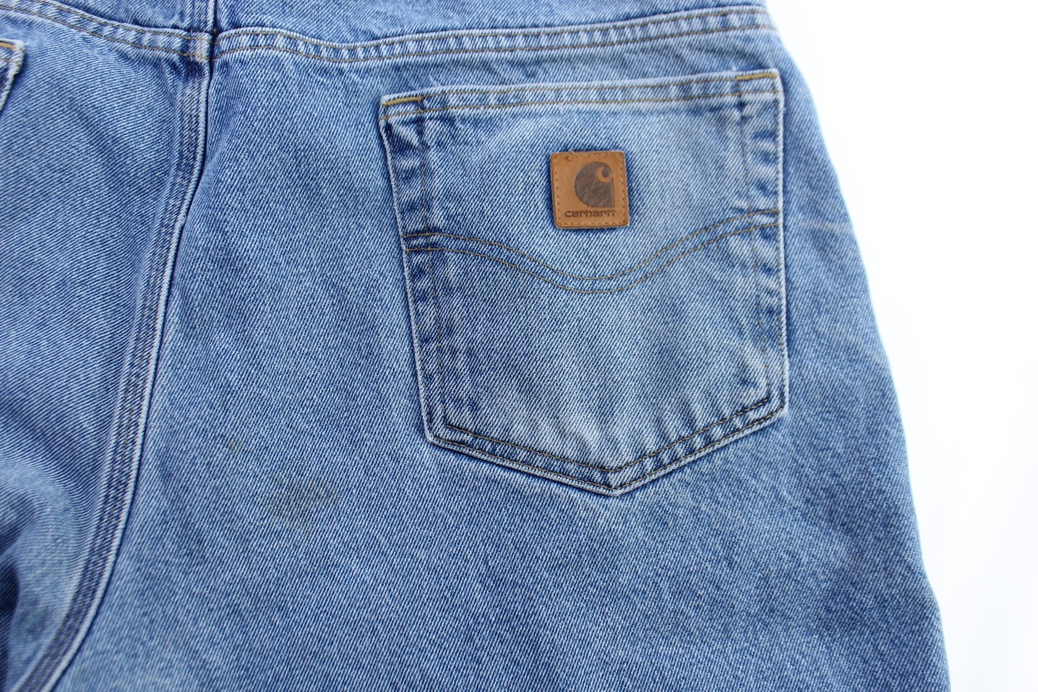 Carhartt Logo Patch Plaid Lined Denim Jeans - Image 4