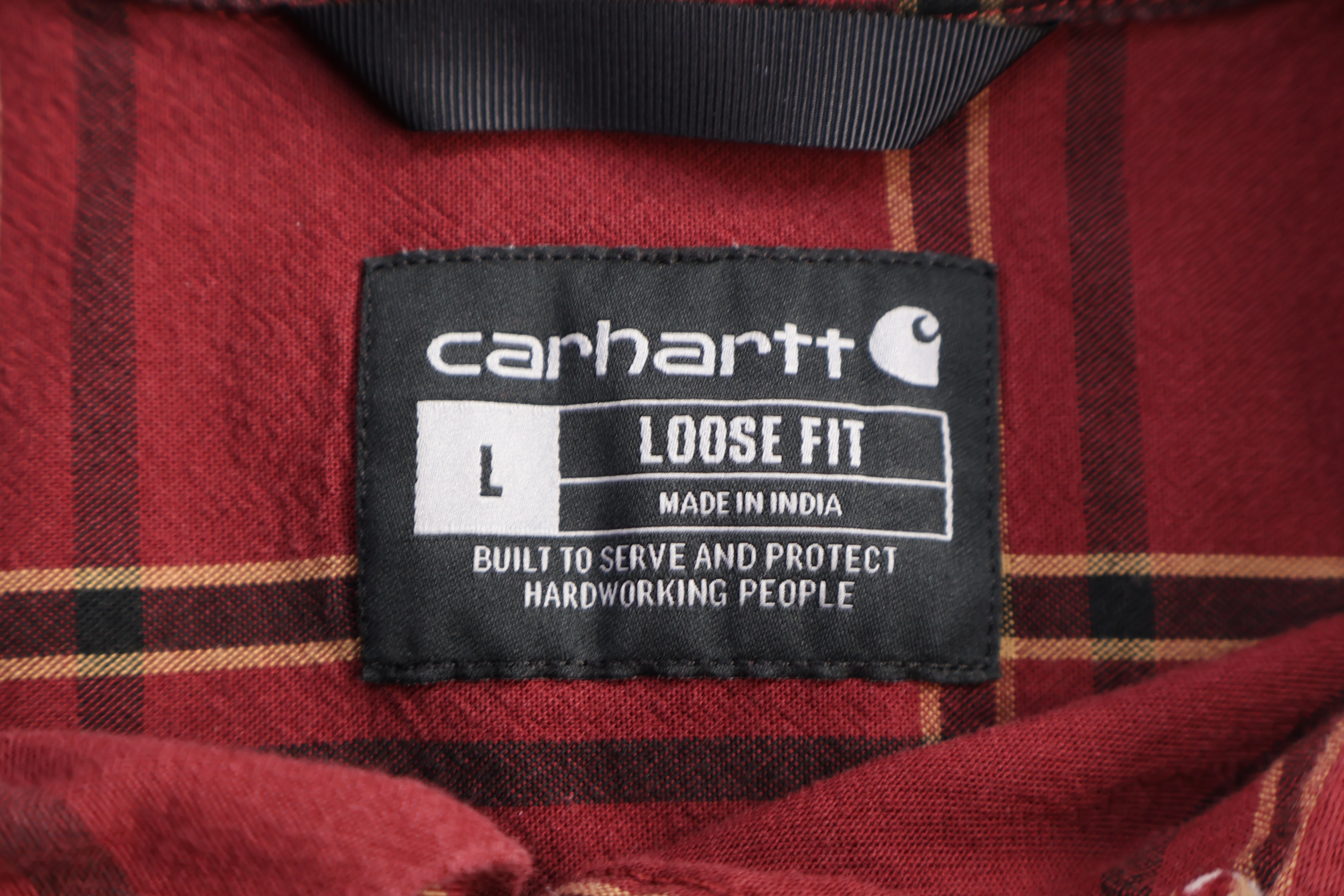 Carhartt Logo Patch Plaid Loose Fit LS Button Down - Image 3