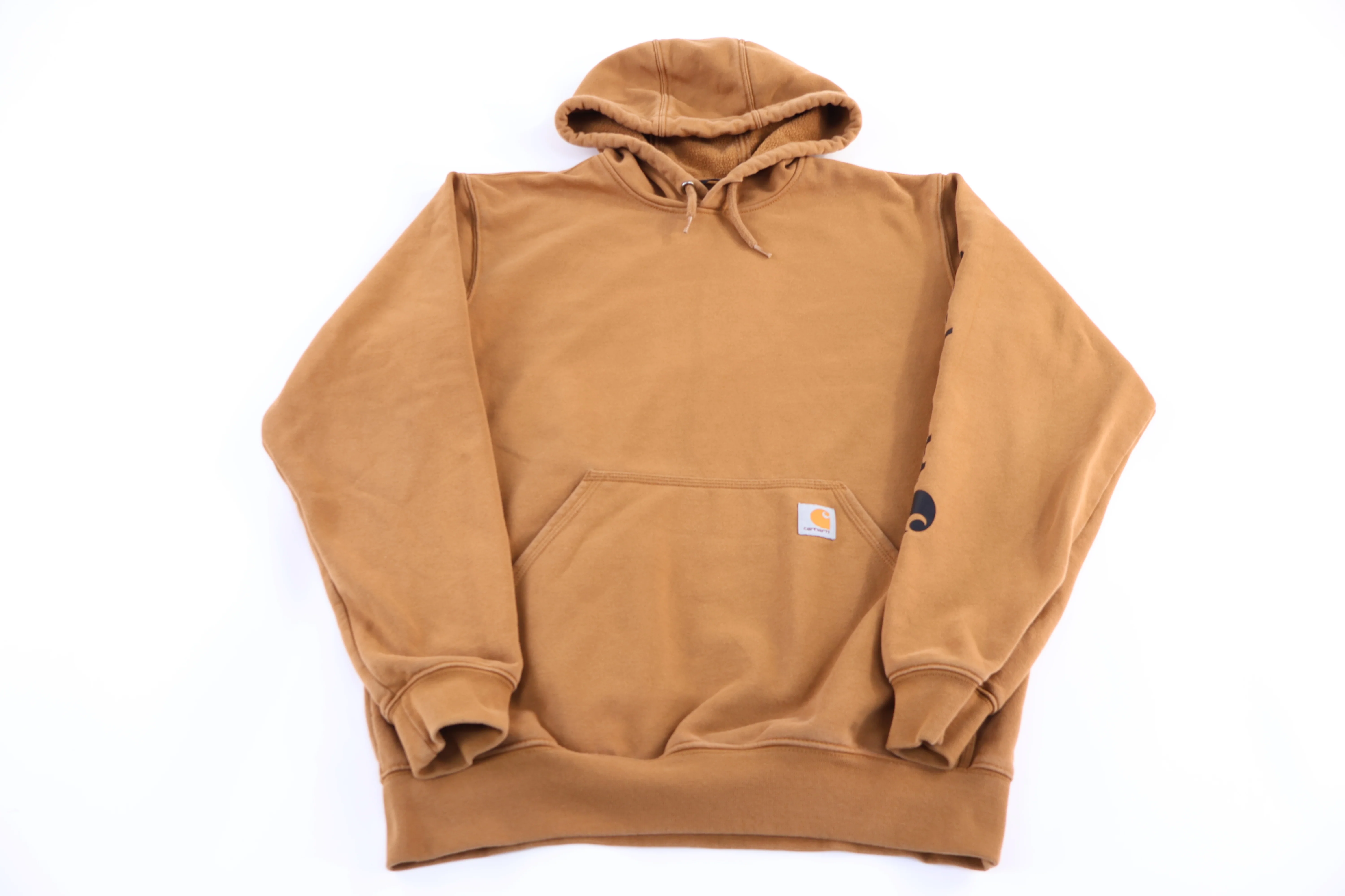 Carhartt Logo Patch Rust Orange Pullover Hoodie