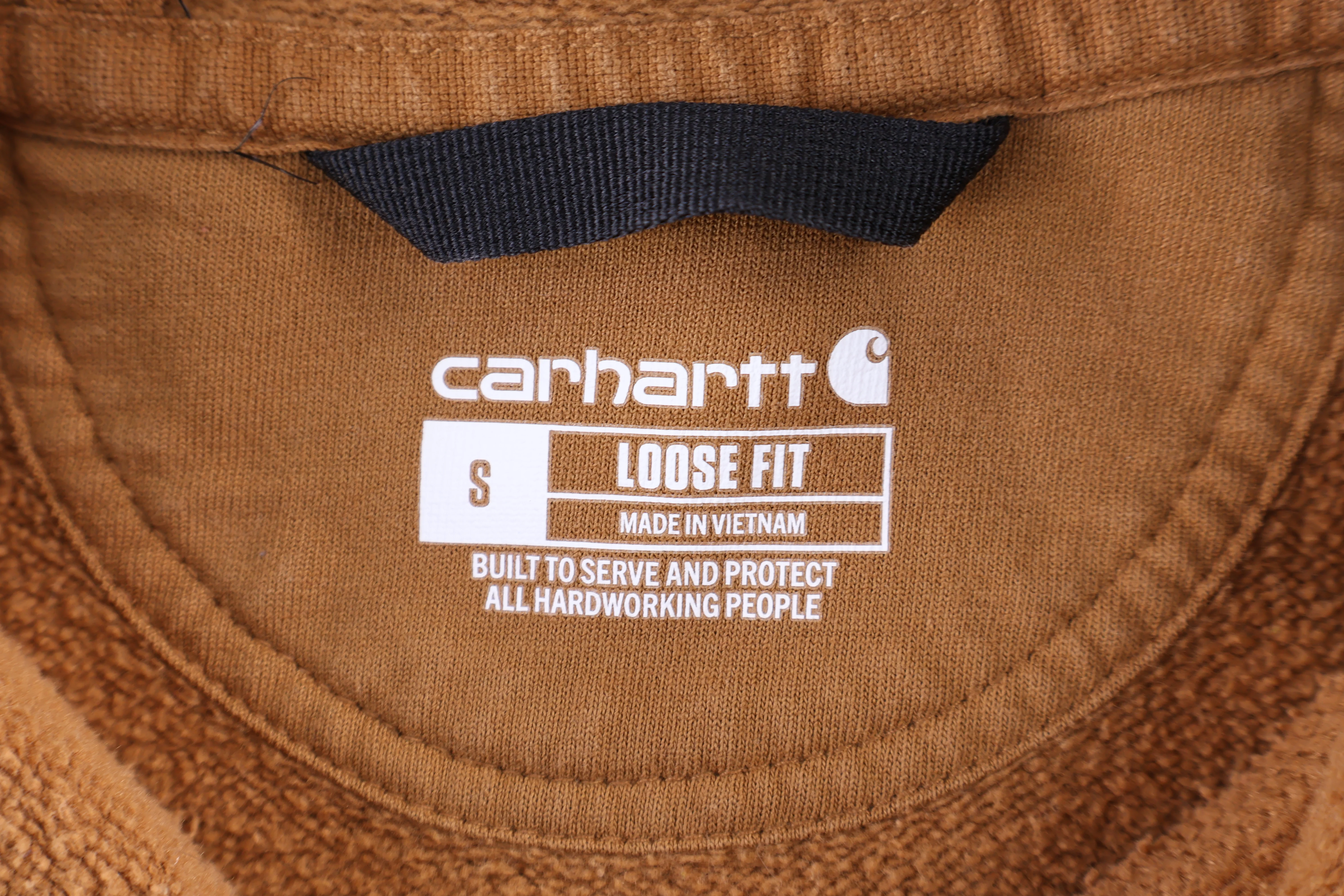 Carhartt Logo Patch Rust Orange Pullover Hoodie - Image 3