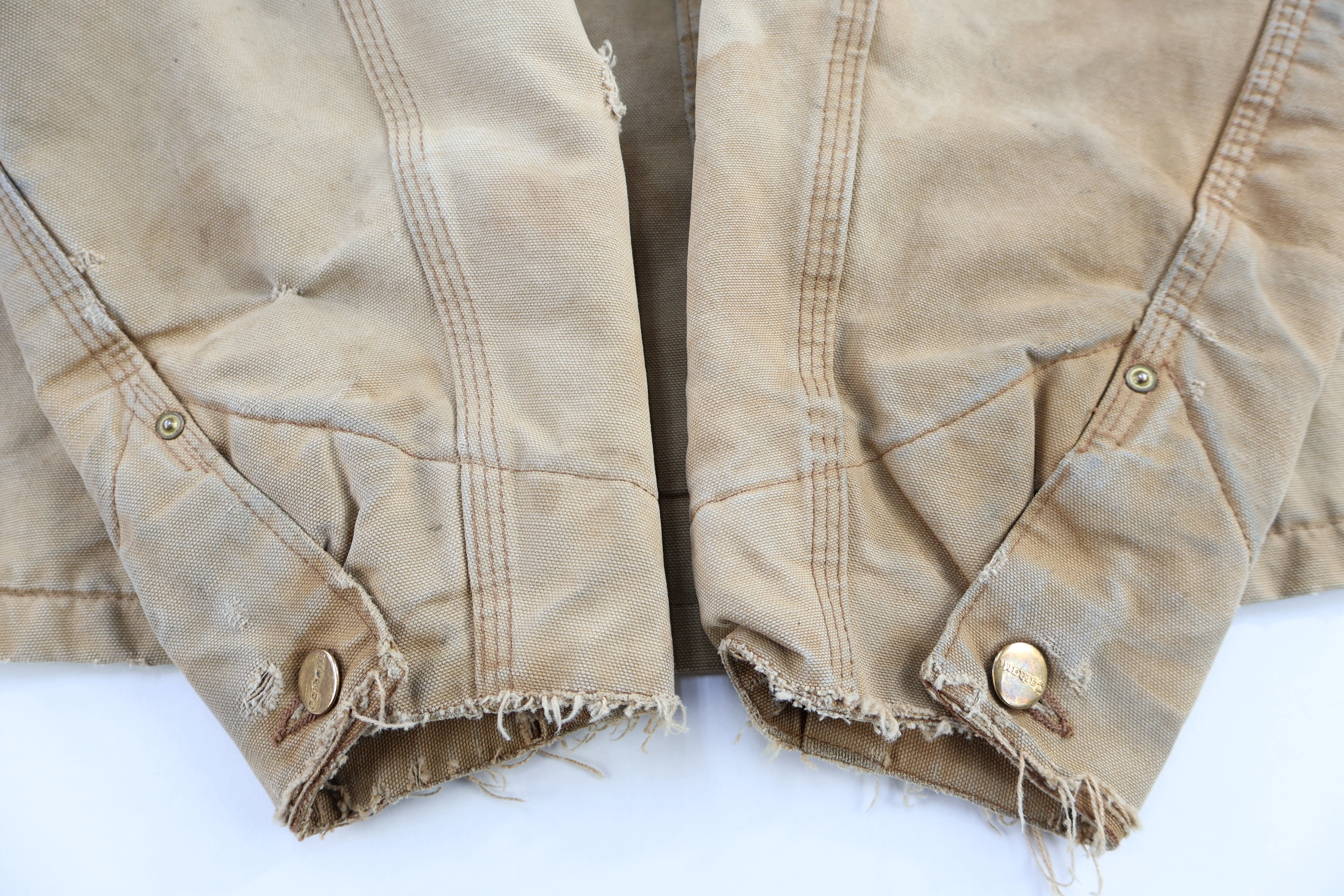 Carhartt Logo Patch Tan Blanket Lined Chore Jacket - Image 3