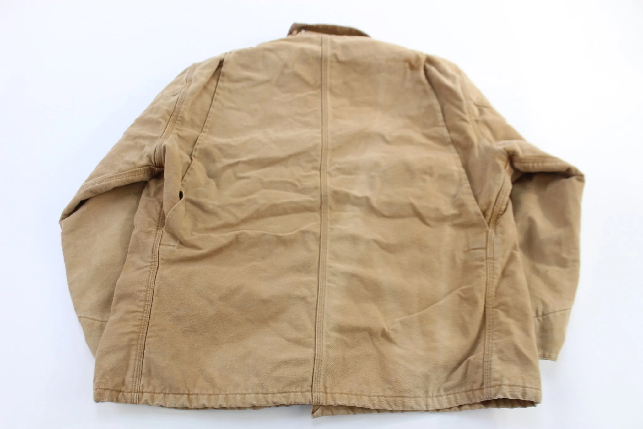 Carhartt Logo Patch Tan Blanket Lined Chore Jacket - Image 2