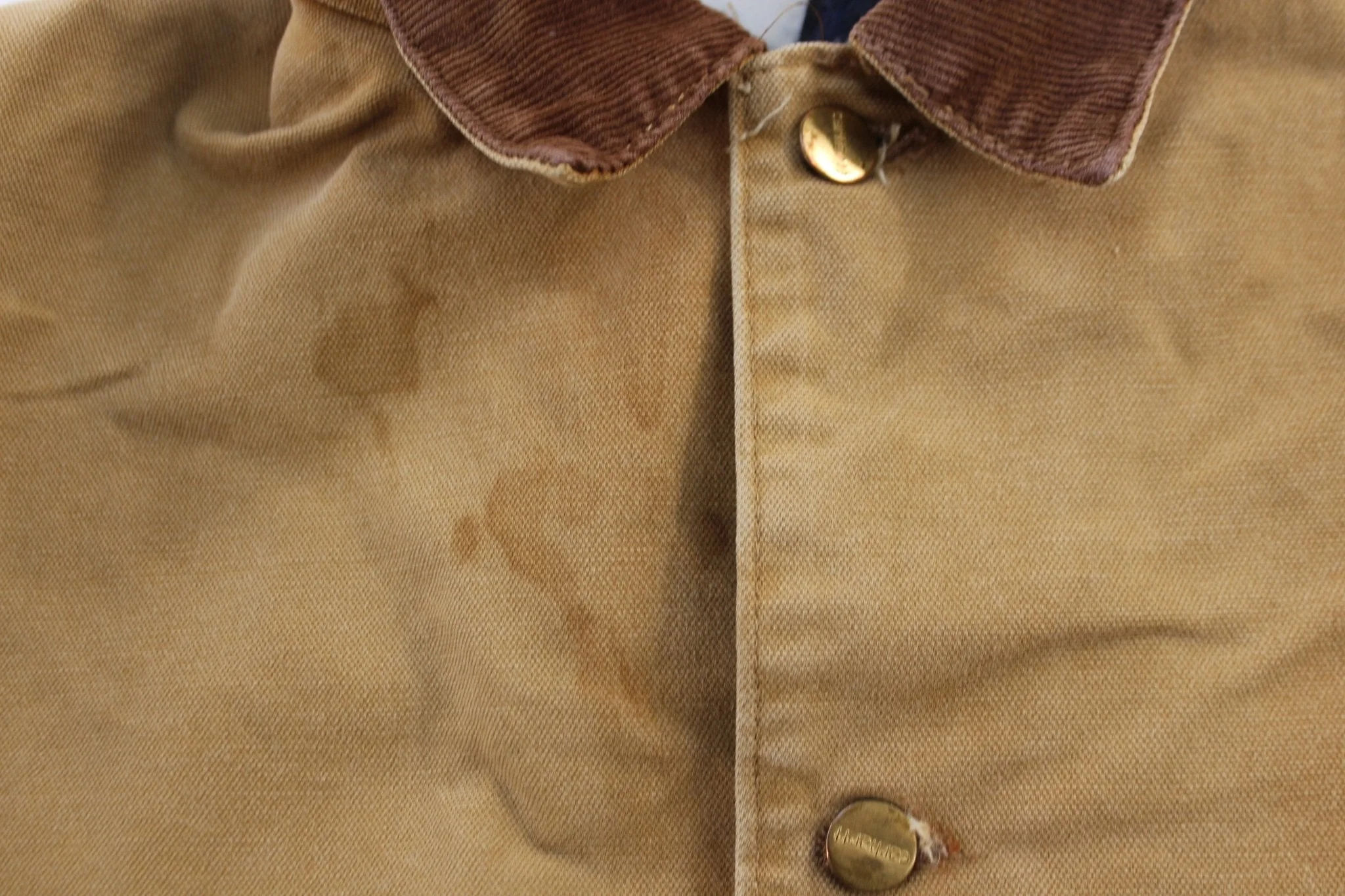 Carhartt Logo Patch Tan Blanket Lined Chore Jacket - Image 3
