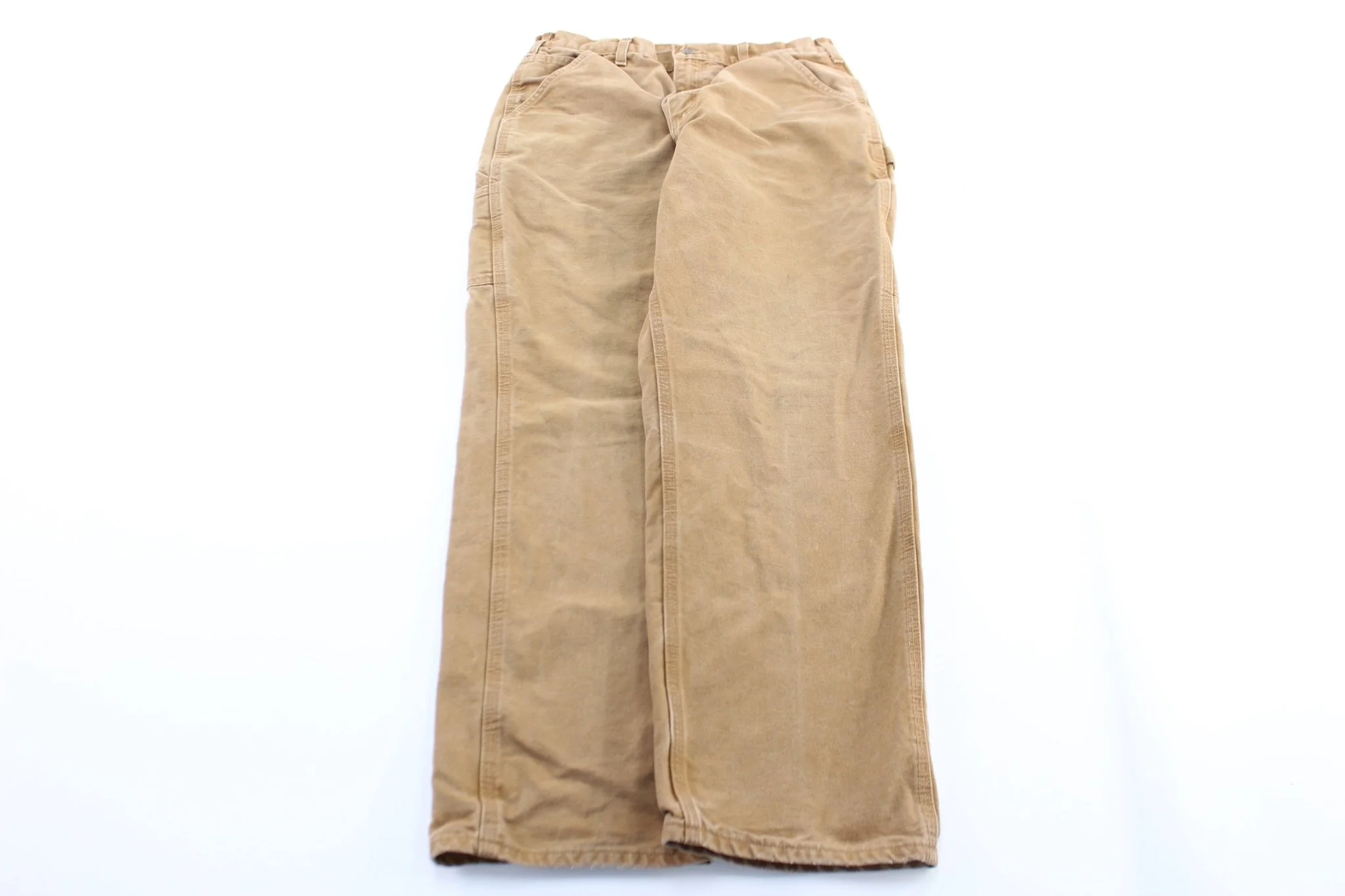 Carhartt Logo Patch Tan Canvas Carpenter Pants
