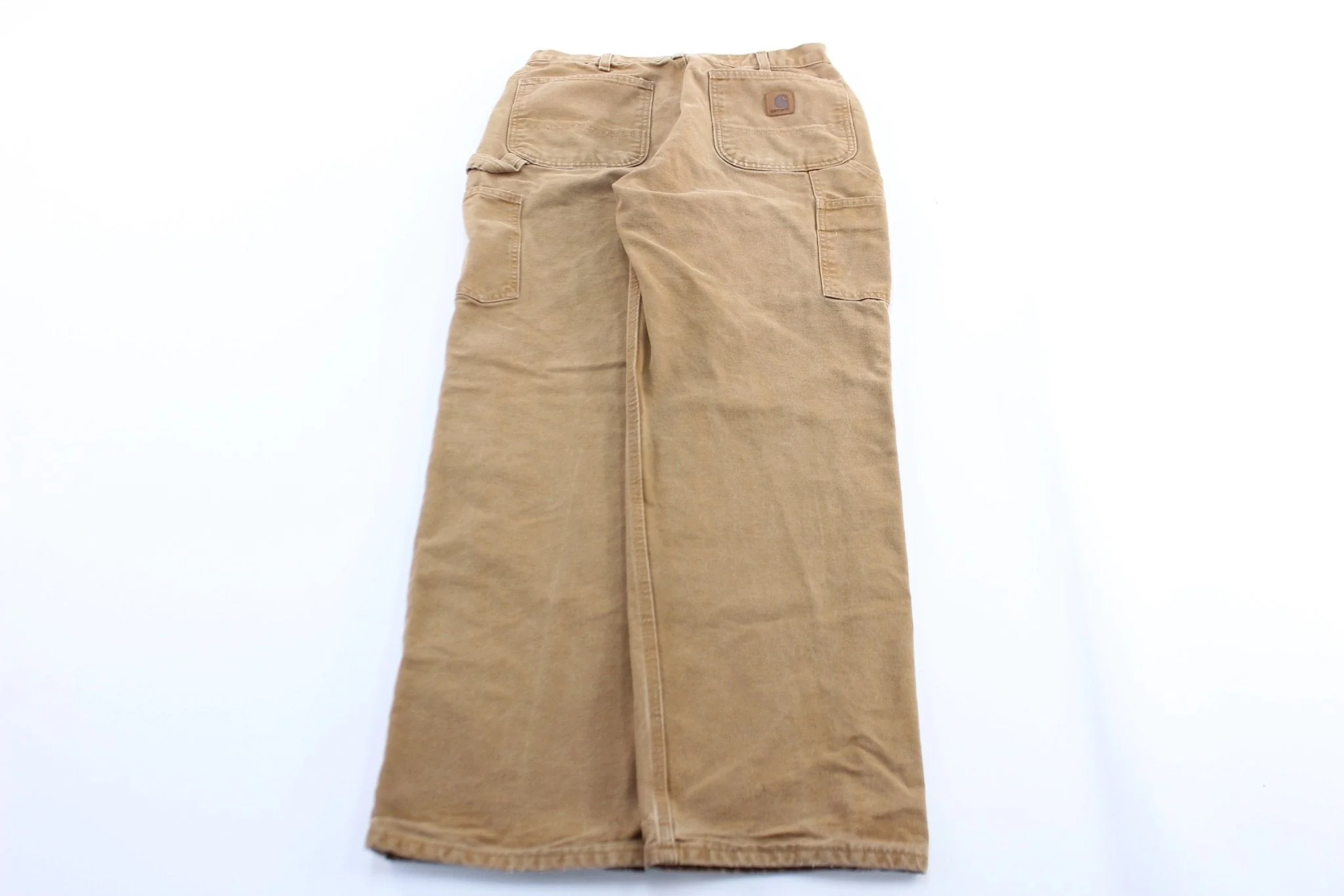 Carhartt Logo Patch Tan Canvas Carpenter Pants - Image 2