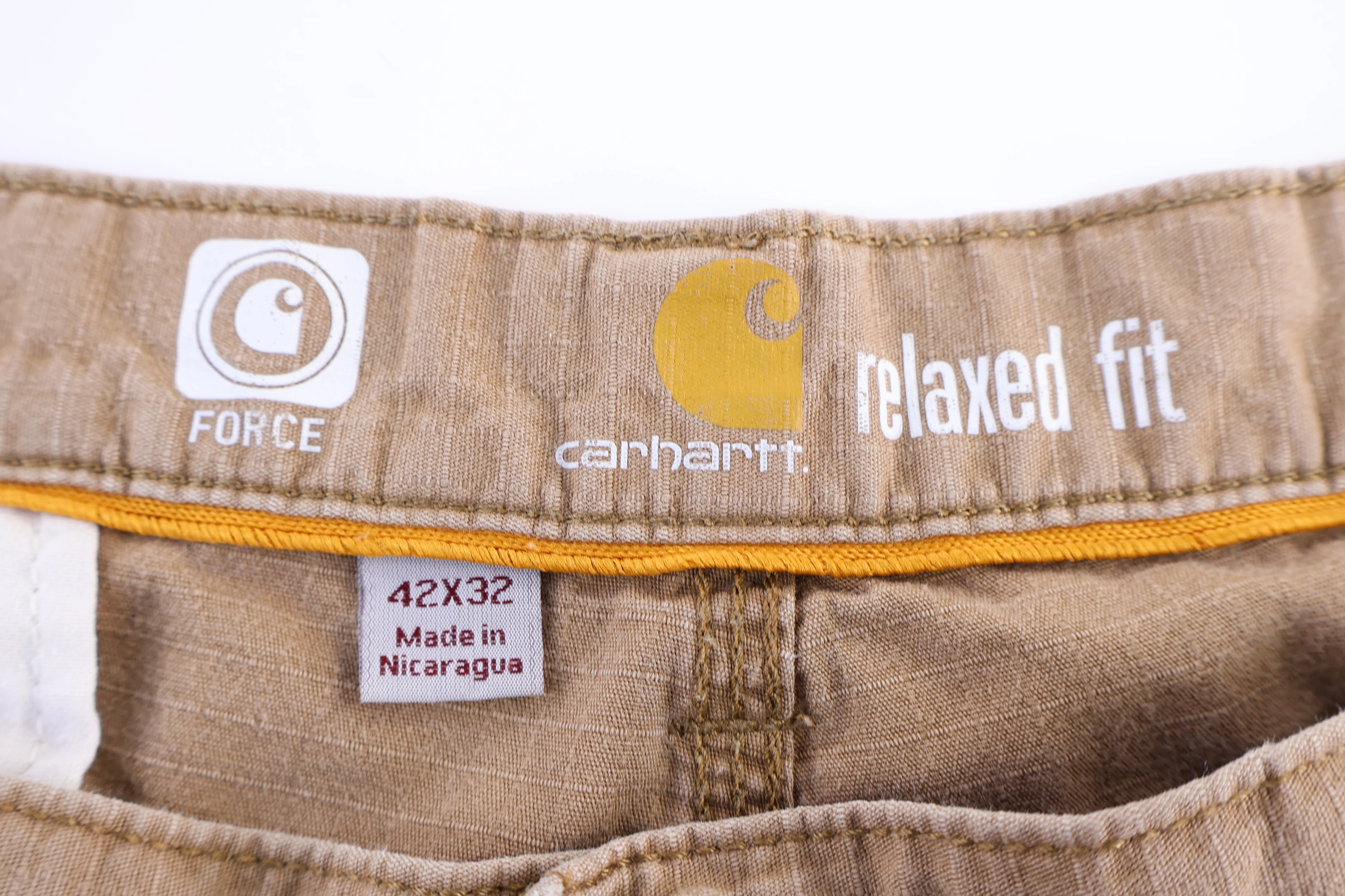 Carhartt Logo Patch Tan Cargo Pants - Image 3