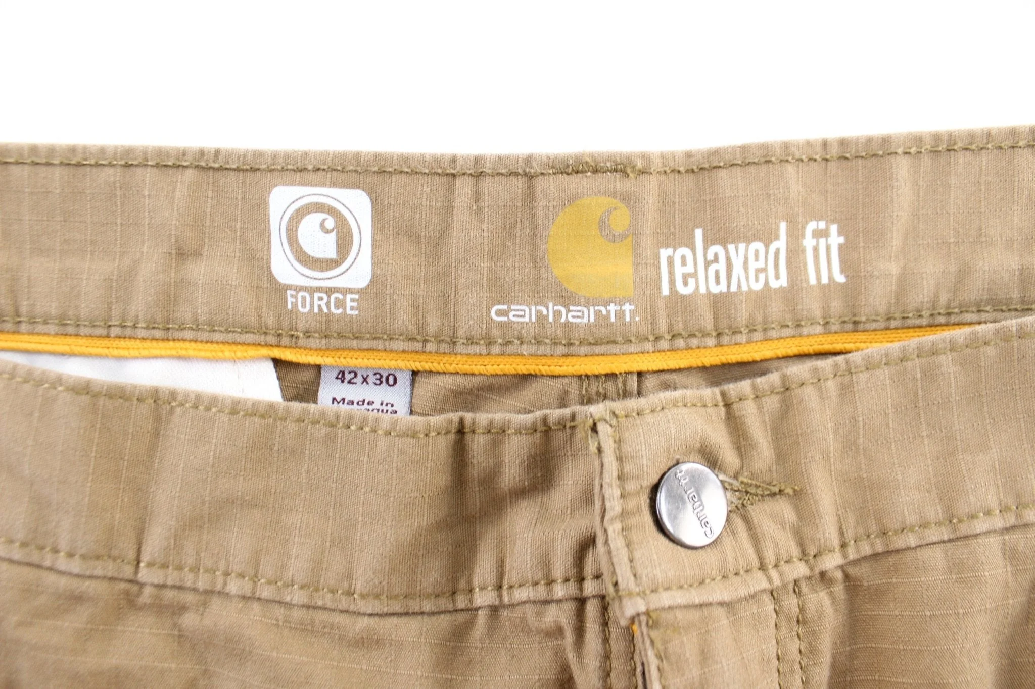 Carhartt Logo Patch Tan Cargo Pants - Image 3