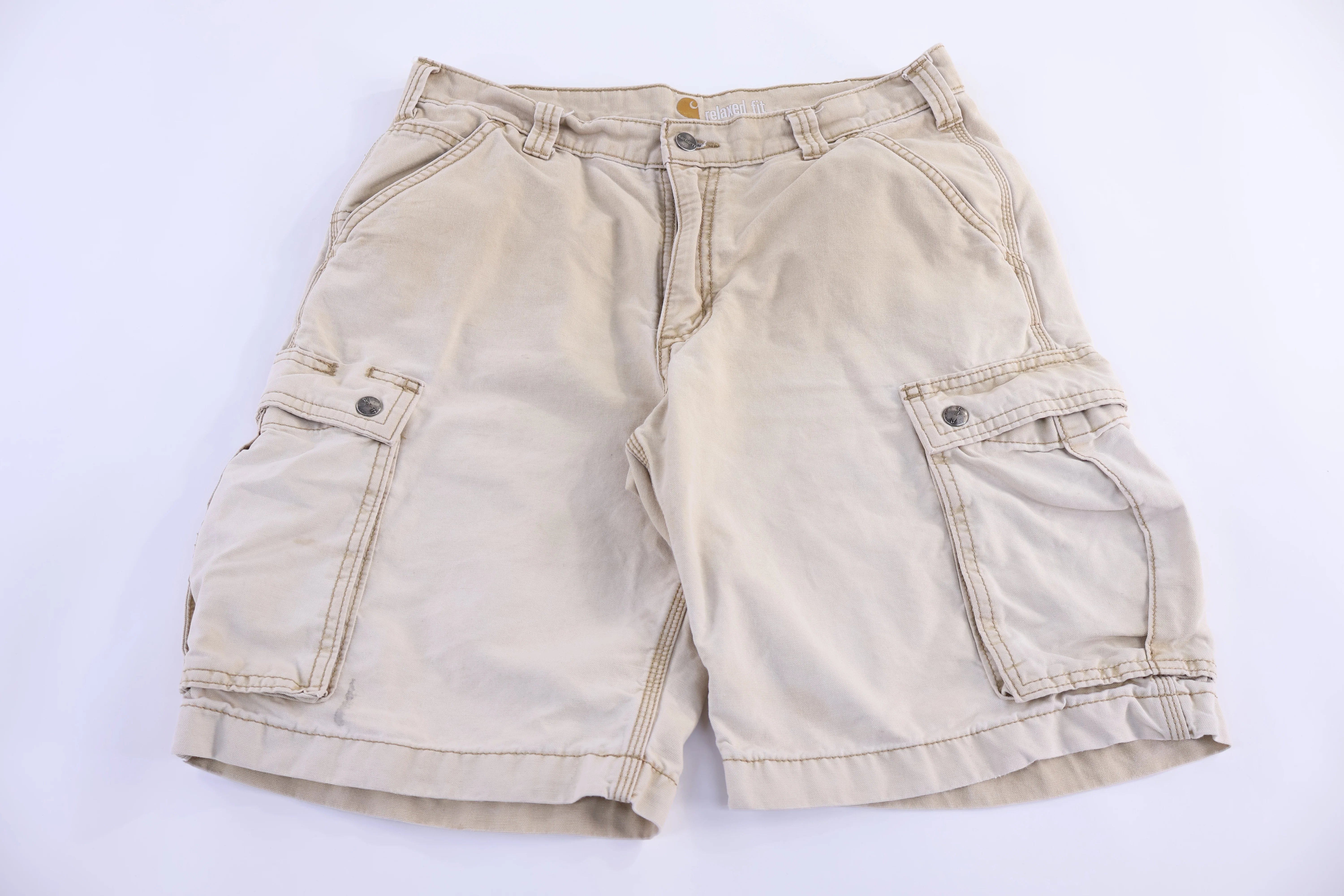 Carhartt Logo Patch Tan Cargo Shorts