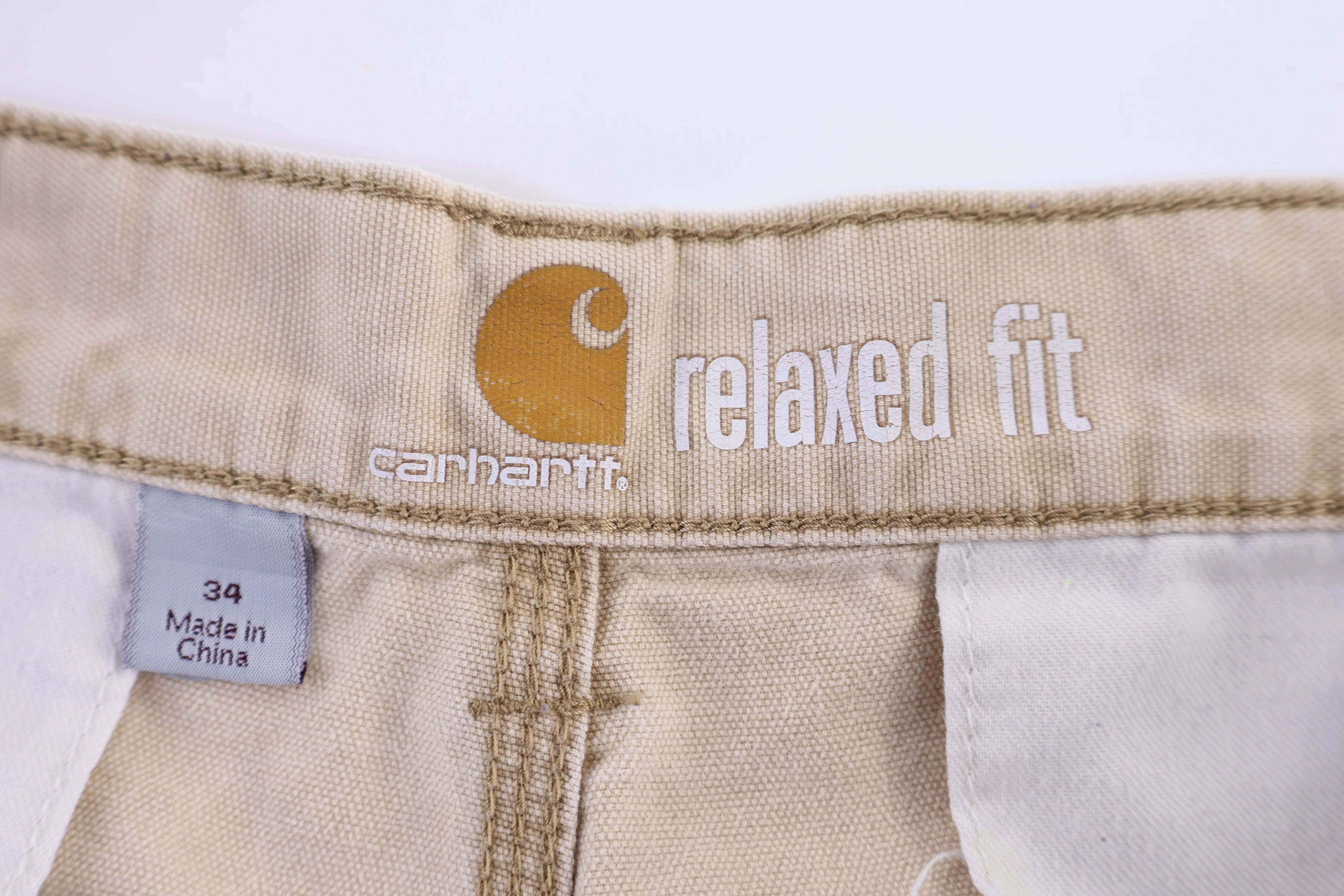 Carhartt Logo Patch Tan Cargo Shorts - Image 3