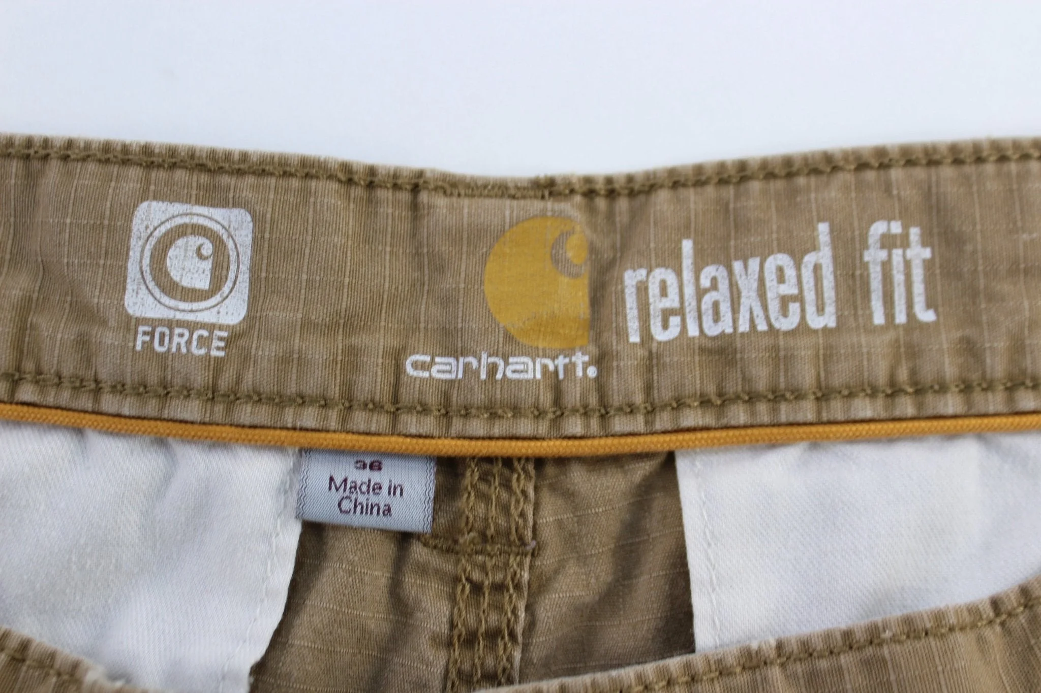 Carhartt Logo Patch Tan Cargo Shorts - Image 3