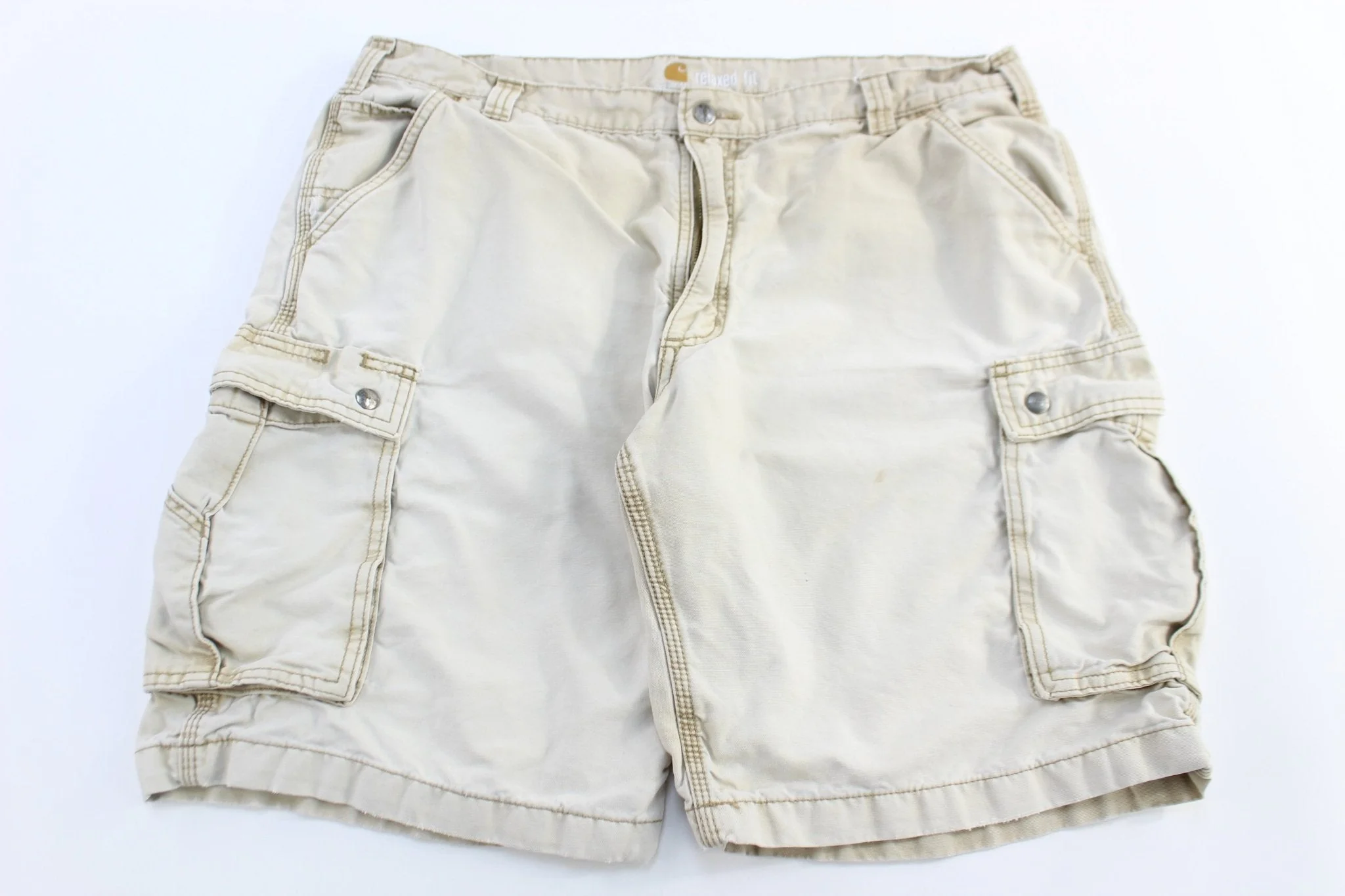 Carhartt logo Patch Tan Cargo Shorts - Image 2