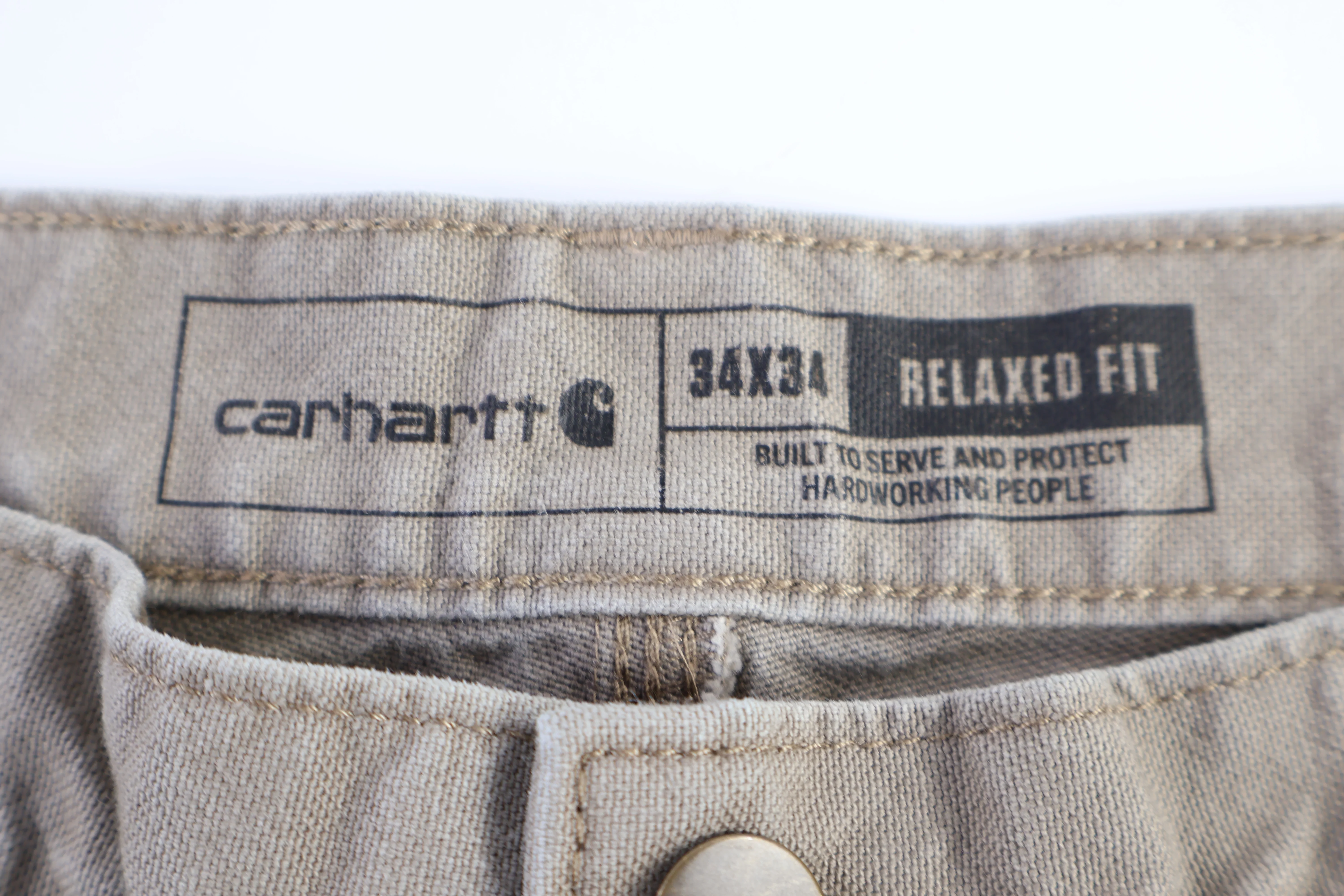 Carhartt Logo Patch Tan Carpenter Pants - Image 4