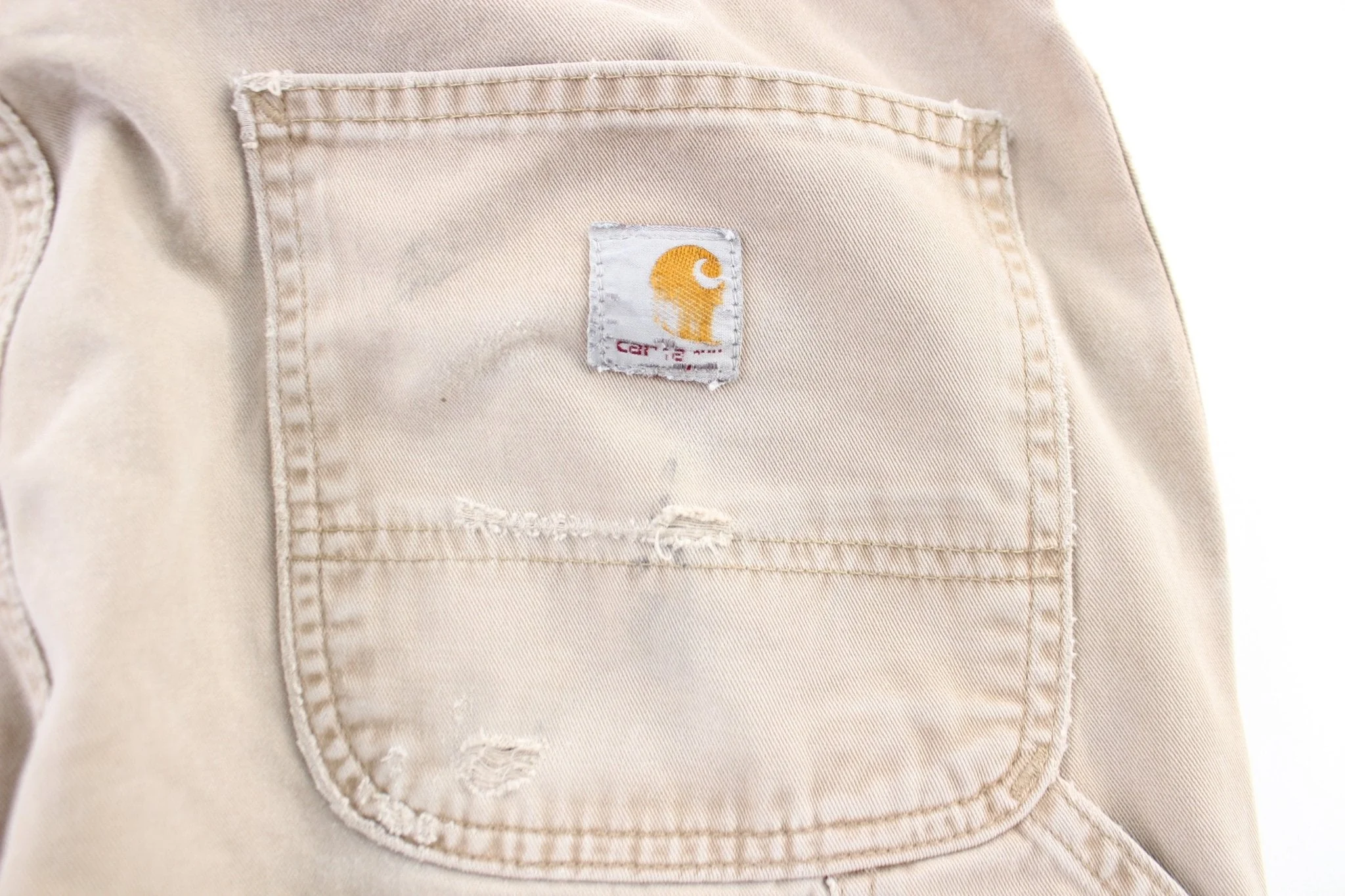 Carhartt Logo Patch Tan Carpenter Pants - Image 4
