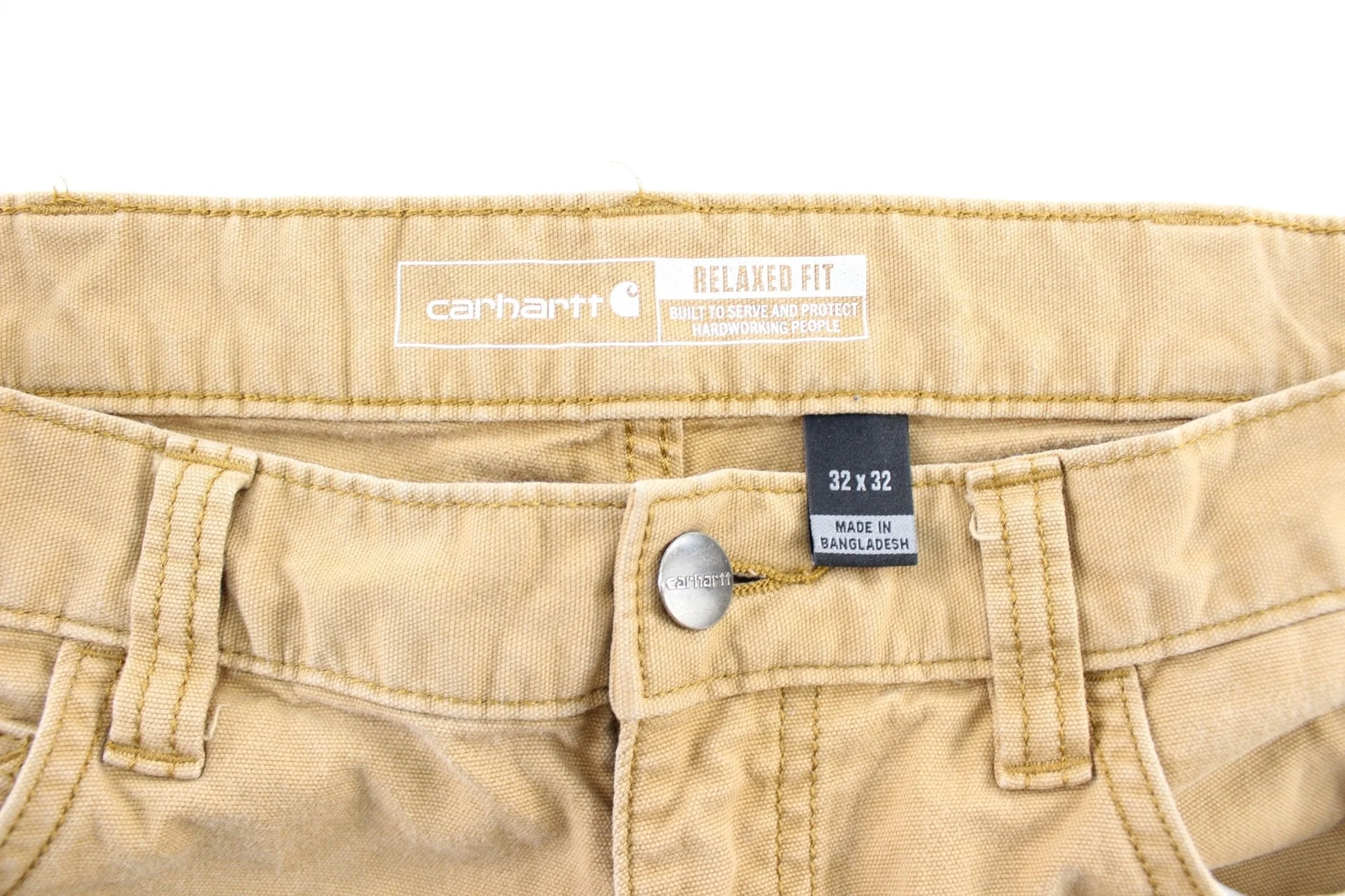 Carhartt Logo Patch Tan Carpenter Pants - Image 4