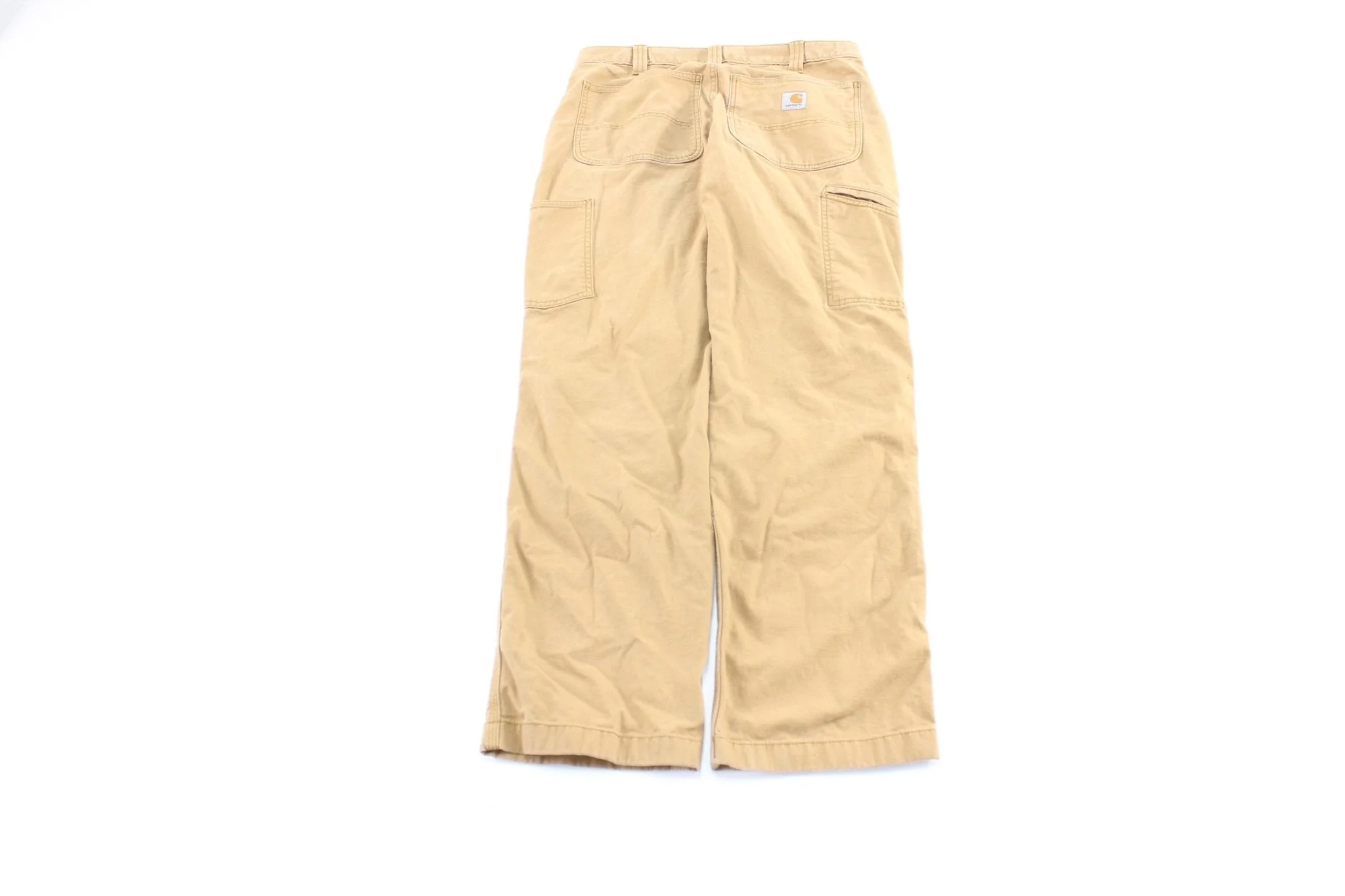 Carhartt Logo Patch Tan Carpenter Pants - Image 2
