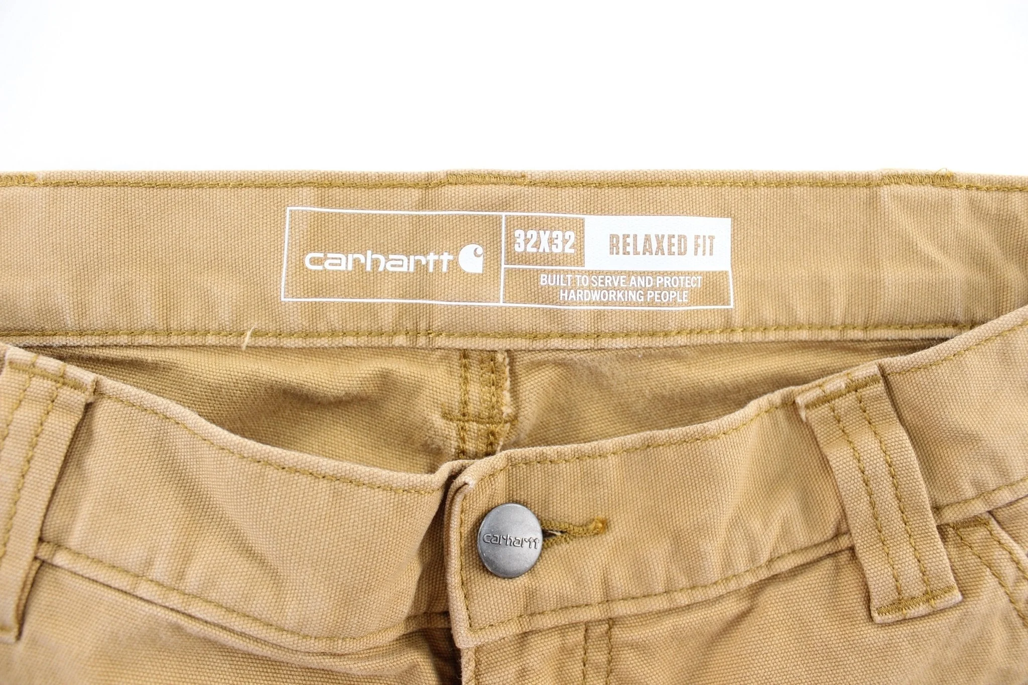Carhartt Logo Patch Tan Carpenter Pants - Image 4