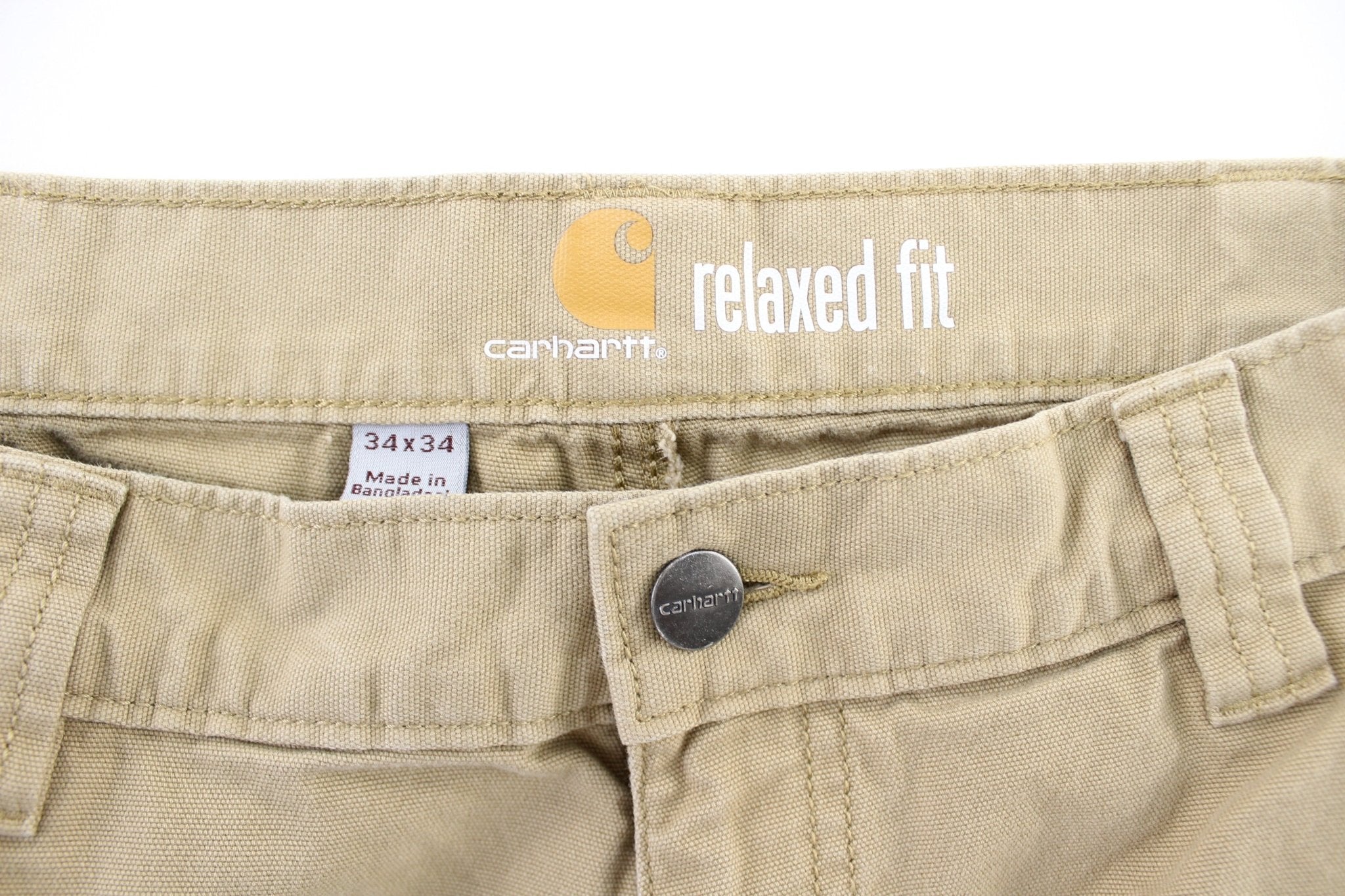 Carhartt Logo Patch Tan Carpenter Pants - Image 4