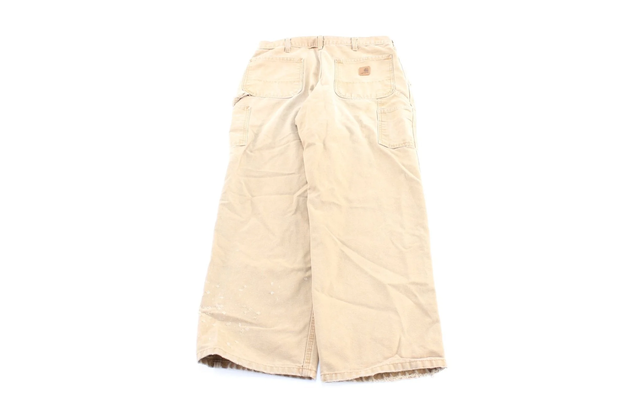 Carhartt Logo Patch Tan Carpenter Pants - Image 2