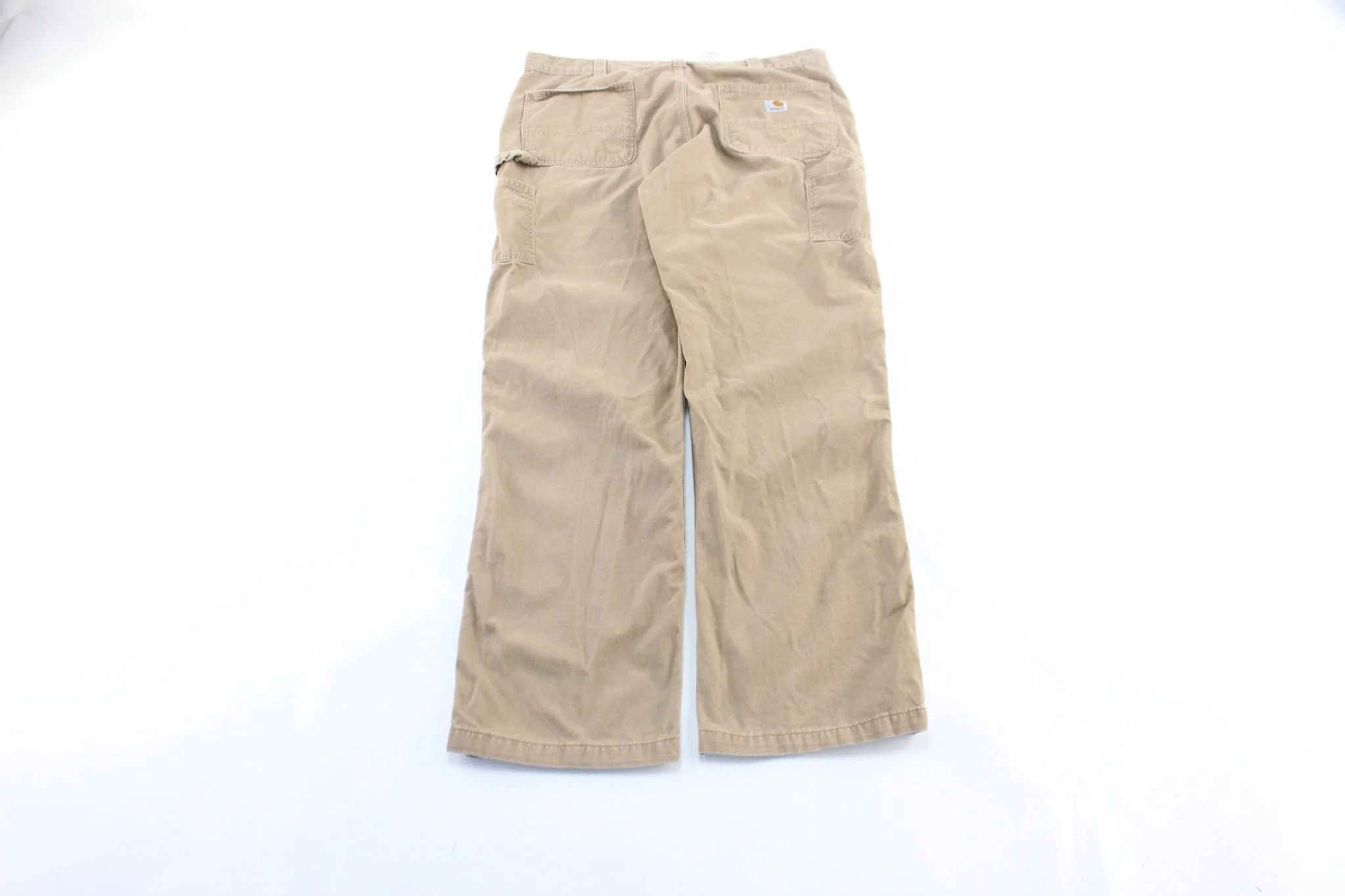 Carhartt Logo Patch Tan Carpenter Pants - Image 2