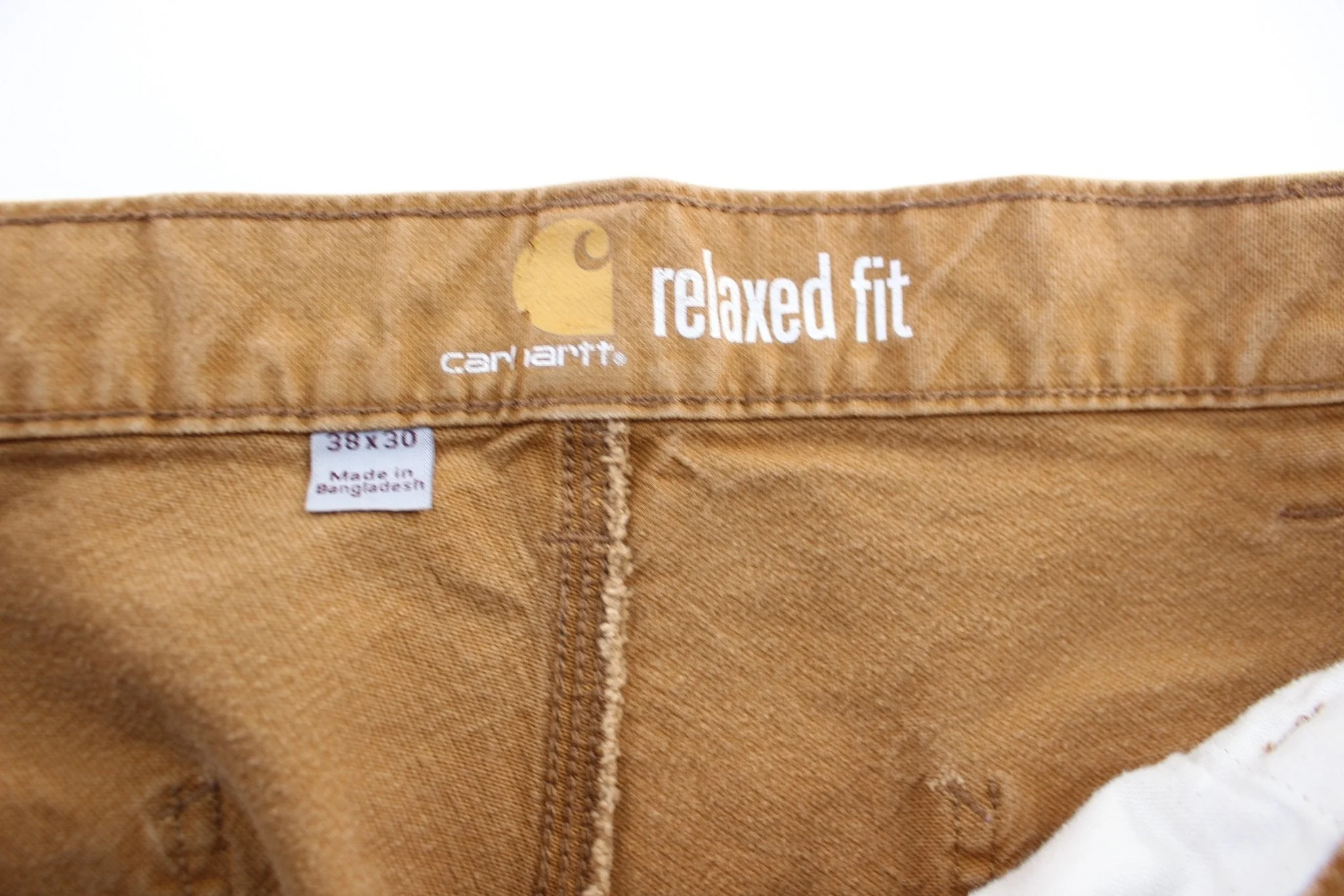 Carhartt Logo Patch Tan Carpenter Pants - Image 3