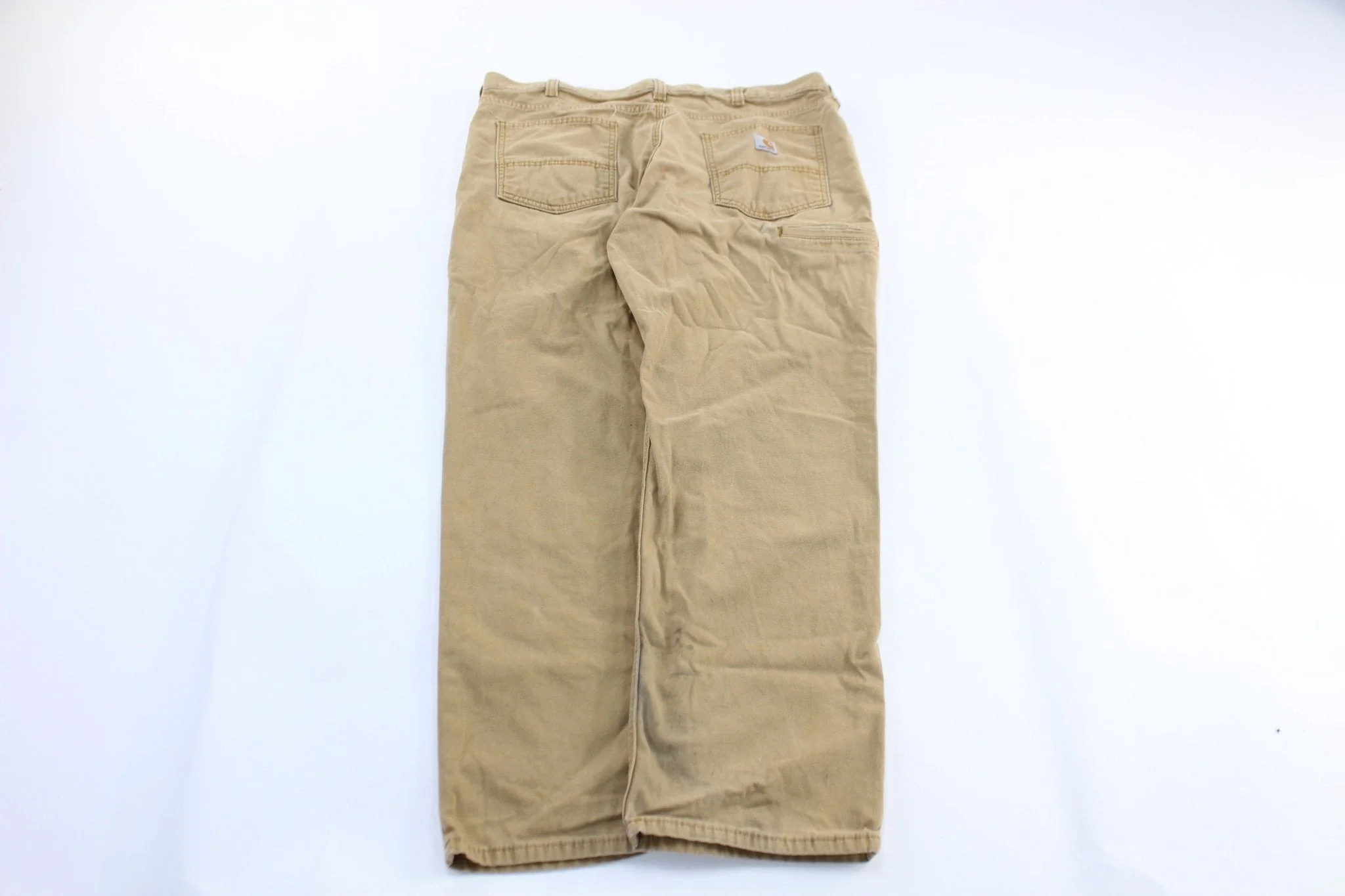 Carhartt Logo Patch Tan Carpenter Pants - Image 2