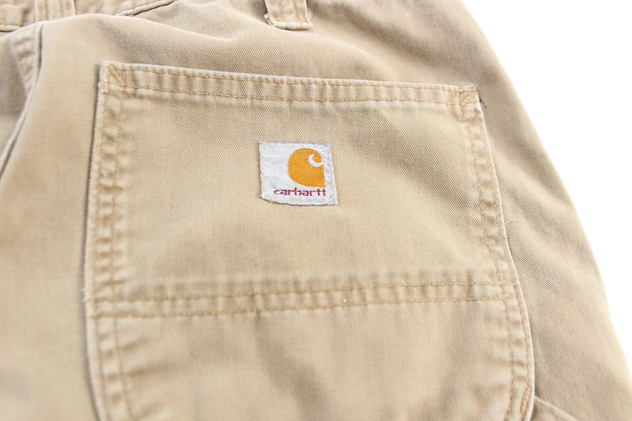 Carhartt Logo Patch Tan Carpenter Pants - Image 3