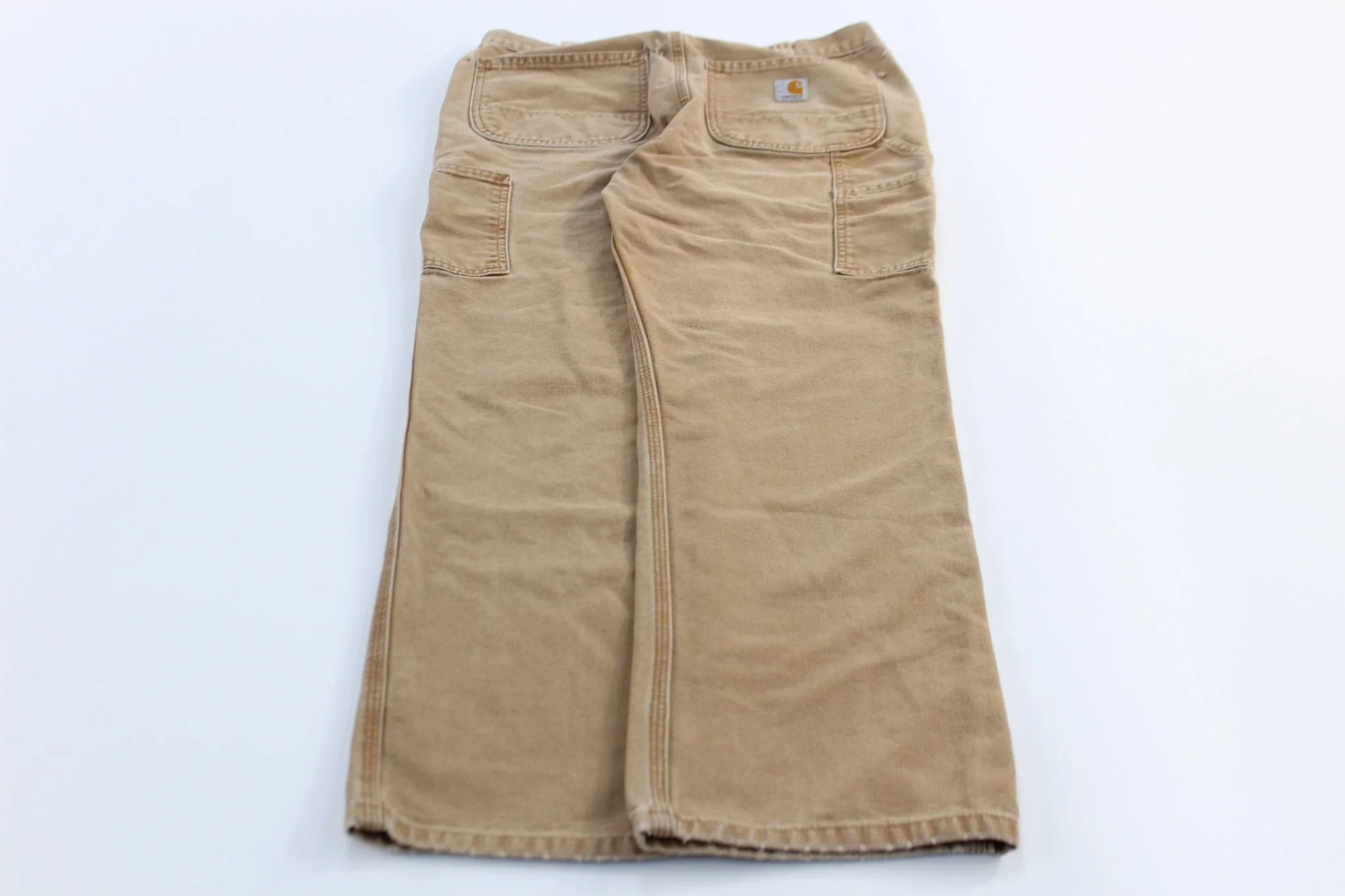 Carhartt Logo Patch Tan Carpenter Pants - Image 2